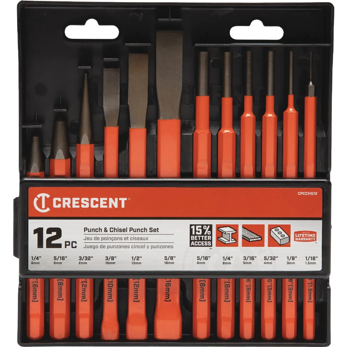 Relaxed Crescent Punch Cold Chisel Set 12-Piece Original Design