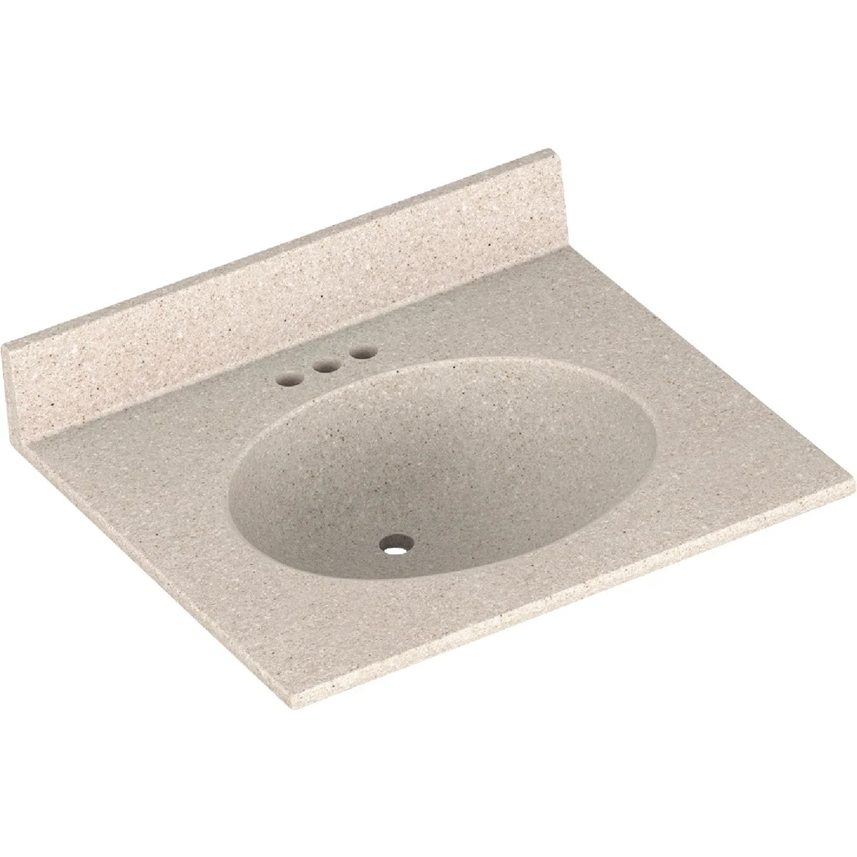 Powerful Bertch Oasis 25 In. x 22 In. Cast Polymer Tiramisu Vanity Top with Oval Bowl Comfortable