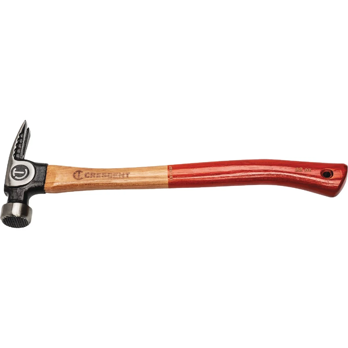 Contemporary Crescent 22 Oz. Milled-Face Framing Hammer with Wood Handle Safe