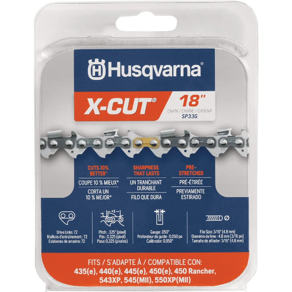 Powerful Husqvarna X-Cut 18 In. Pixel Chain Semi-Chisel CS Fine Crafted
