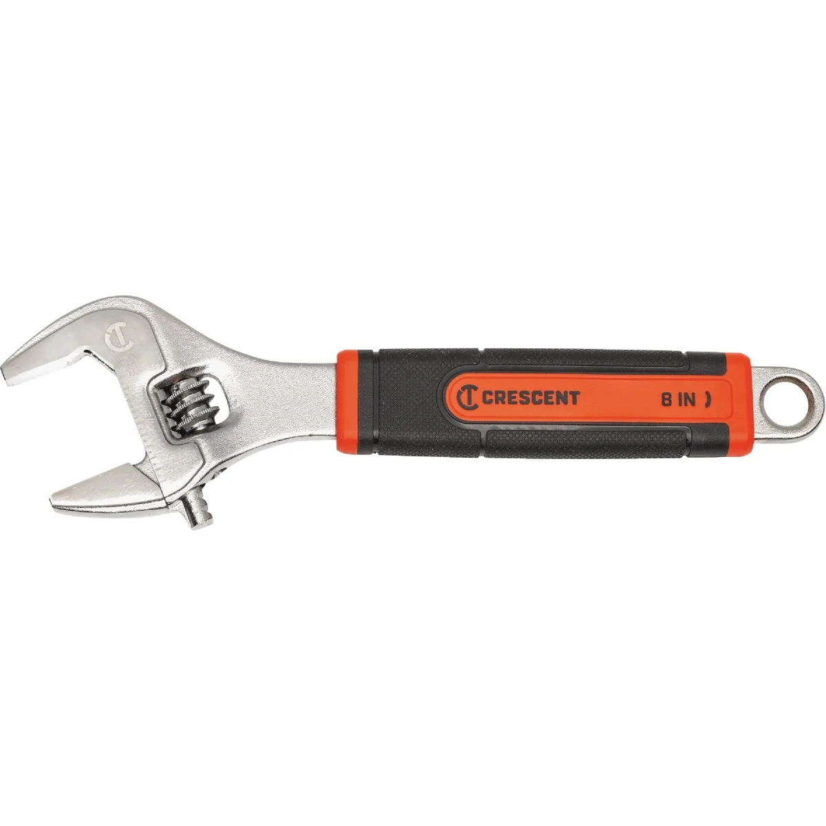 Minimalist Crescent 8 In. Comfort Grip Adjustable Wrench with Quick-Fit-Jaw High-Grade