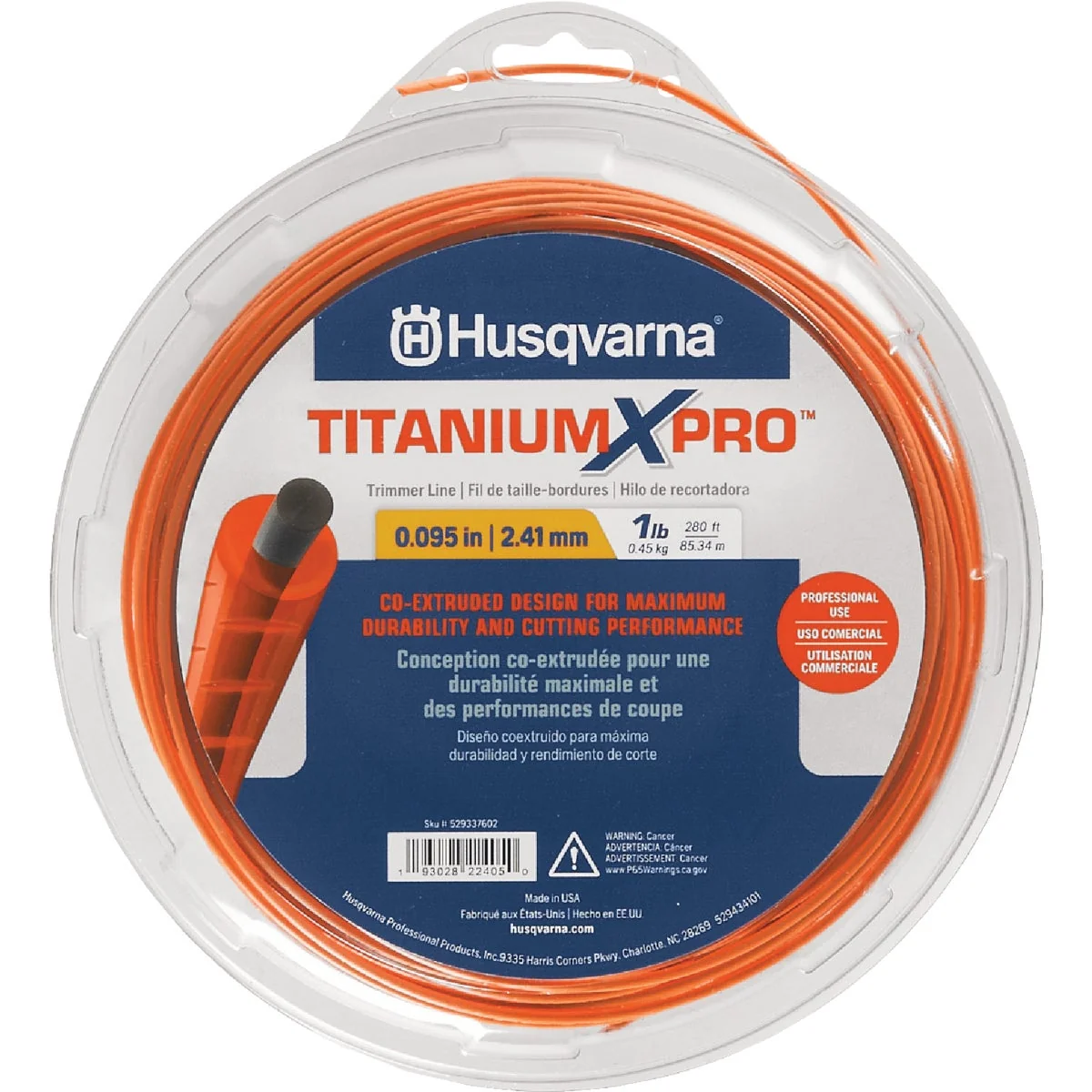 User-Friendly Husqvarna TitaniumX Pro Trimmer Line 0.095 In. Gauge Orange 200 Ft. 1 Lb. Donut Trimmer Line Elite