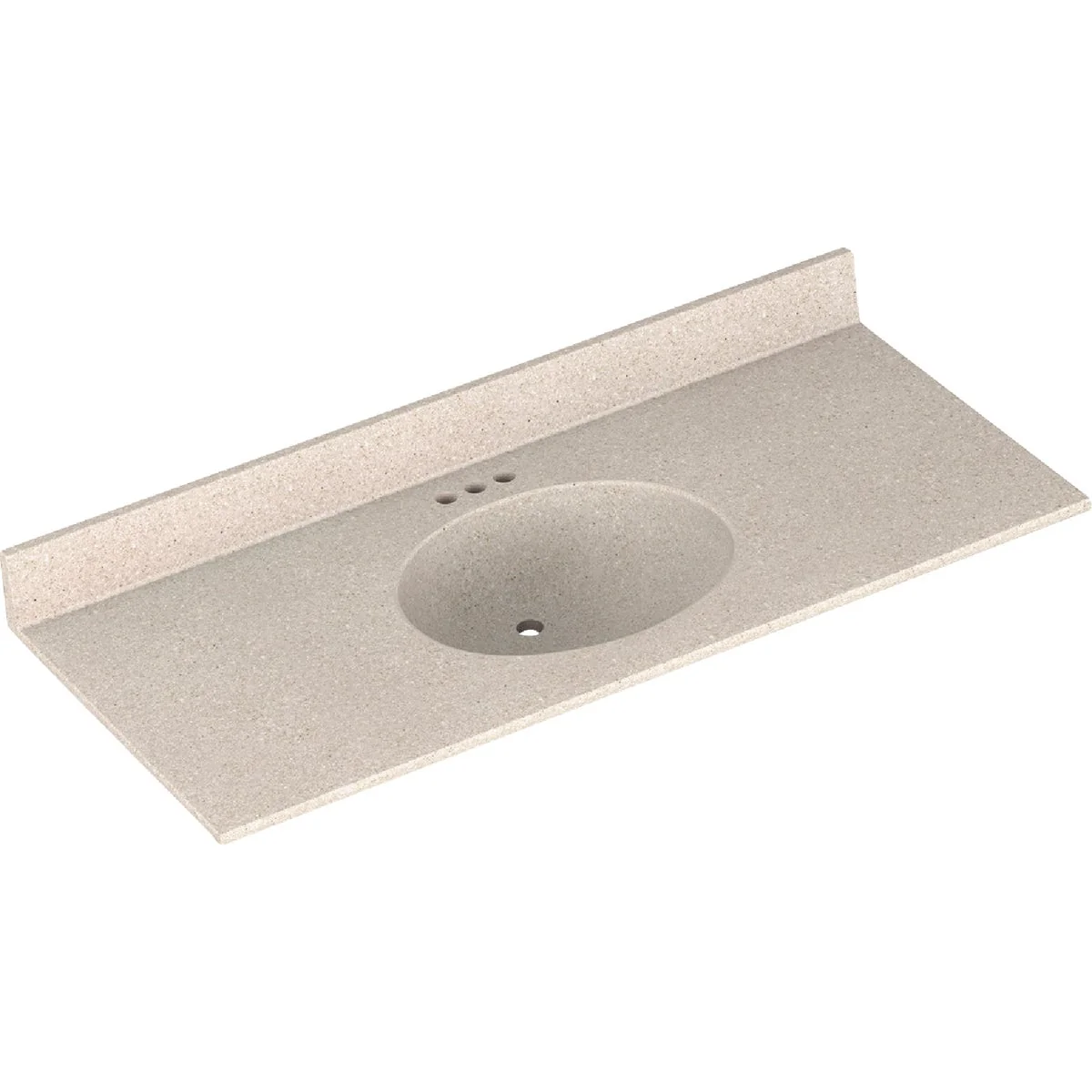 Professional Bertch Oasis 49 In. x 22 In. Cast Polymer Tiramisu Vanity Top with Oval Bowl High-Performance
