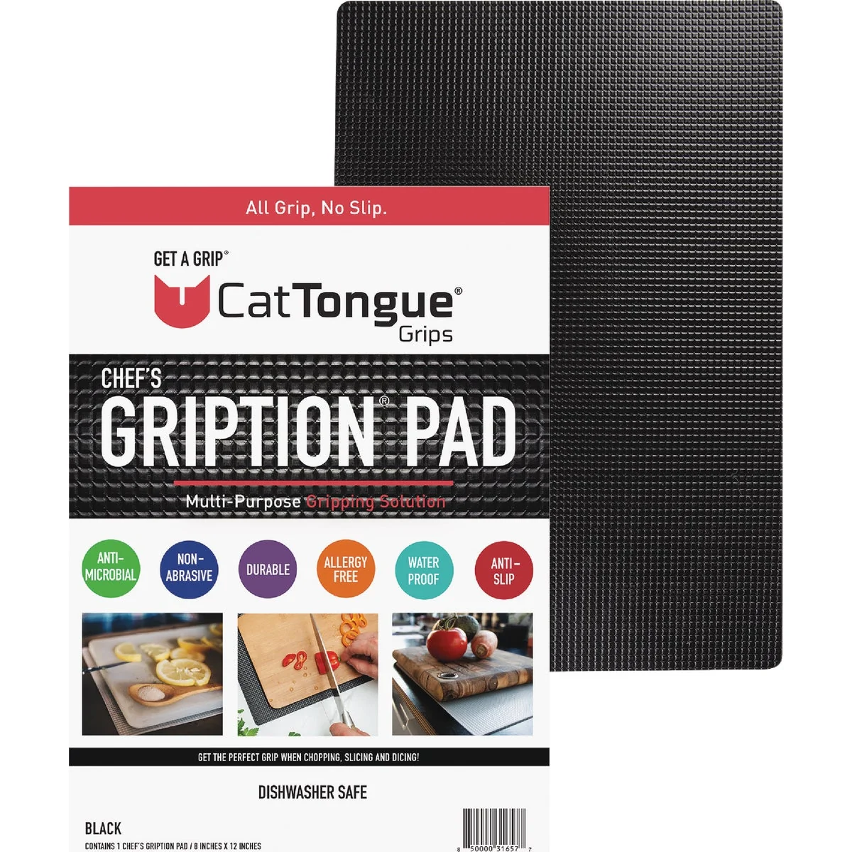 Smart CatTongue Grips Chef’s Gription 8 In. x 12 In. Non-Adhesive Multi-Purpose Gripping Solution Clean