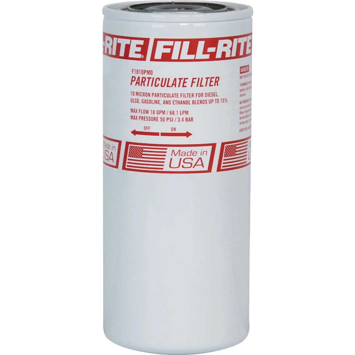 Fine Fill-Rite 25 GPM 10 Micron Particulate Spin-On Filter Solid