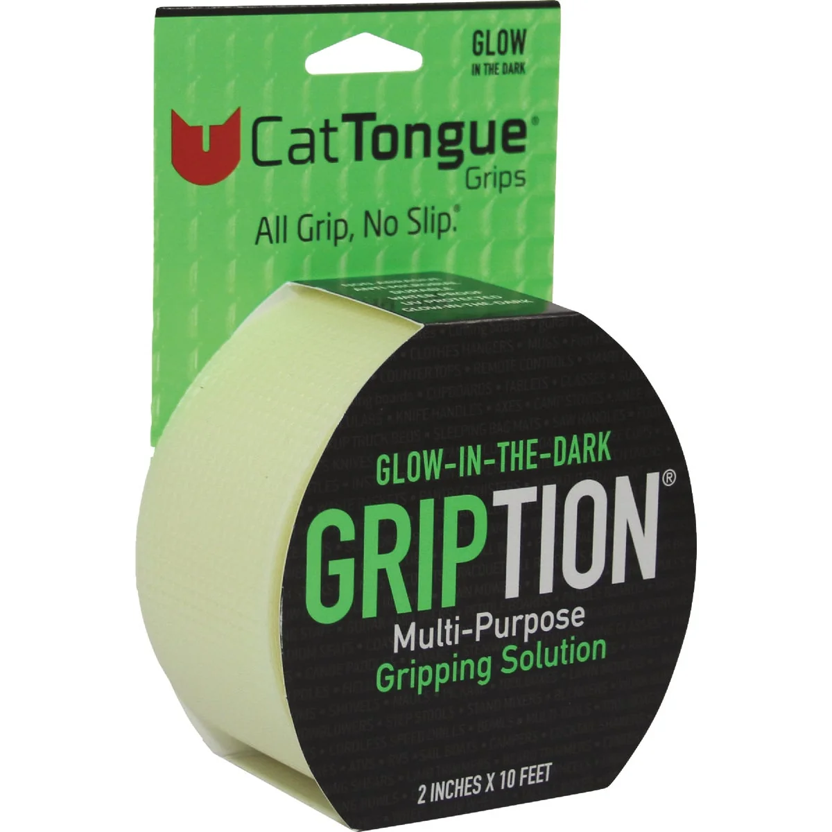 Easy-to-Use CatTongue Grips 2 In. x 10 Ft. Glow-In-The-Dark Non-Abrasive Anti-Slip Roll Effective