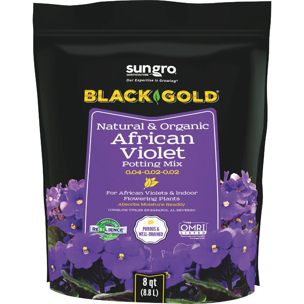 Official Black Gold 8 Qt. Natural Organic African Violet Potting Mix Next-Generation