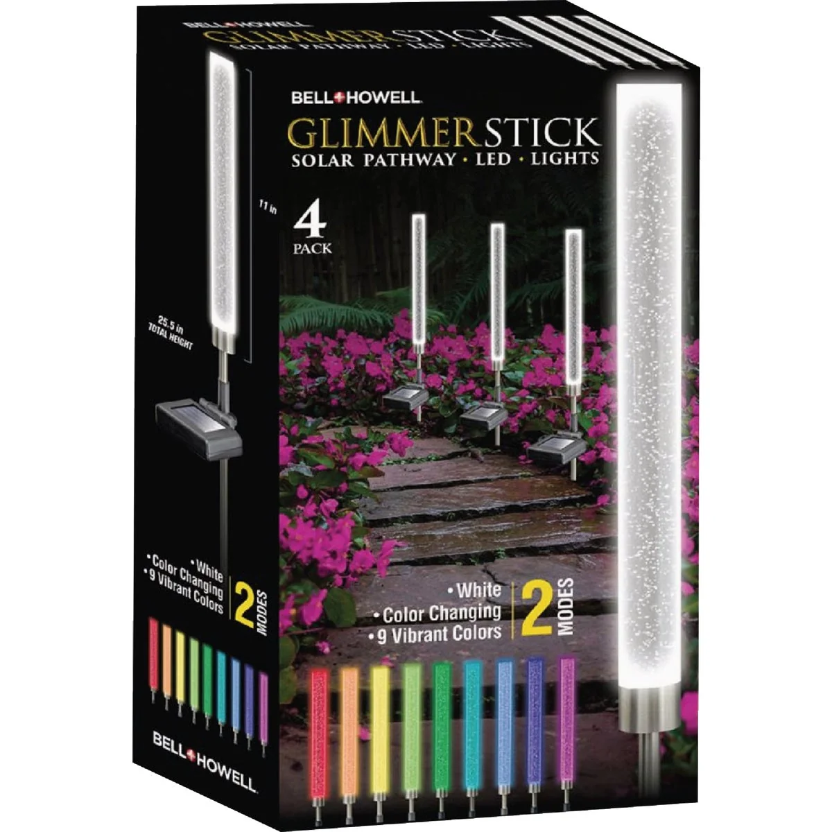 Advanced Bell Howell Glimmer Stick Solar Path Light 4-Pack Expertly Made