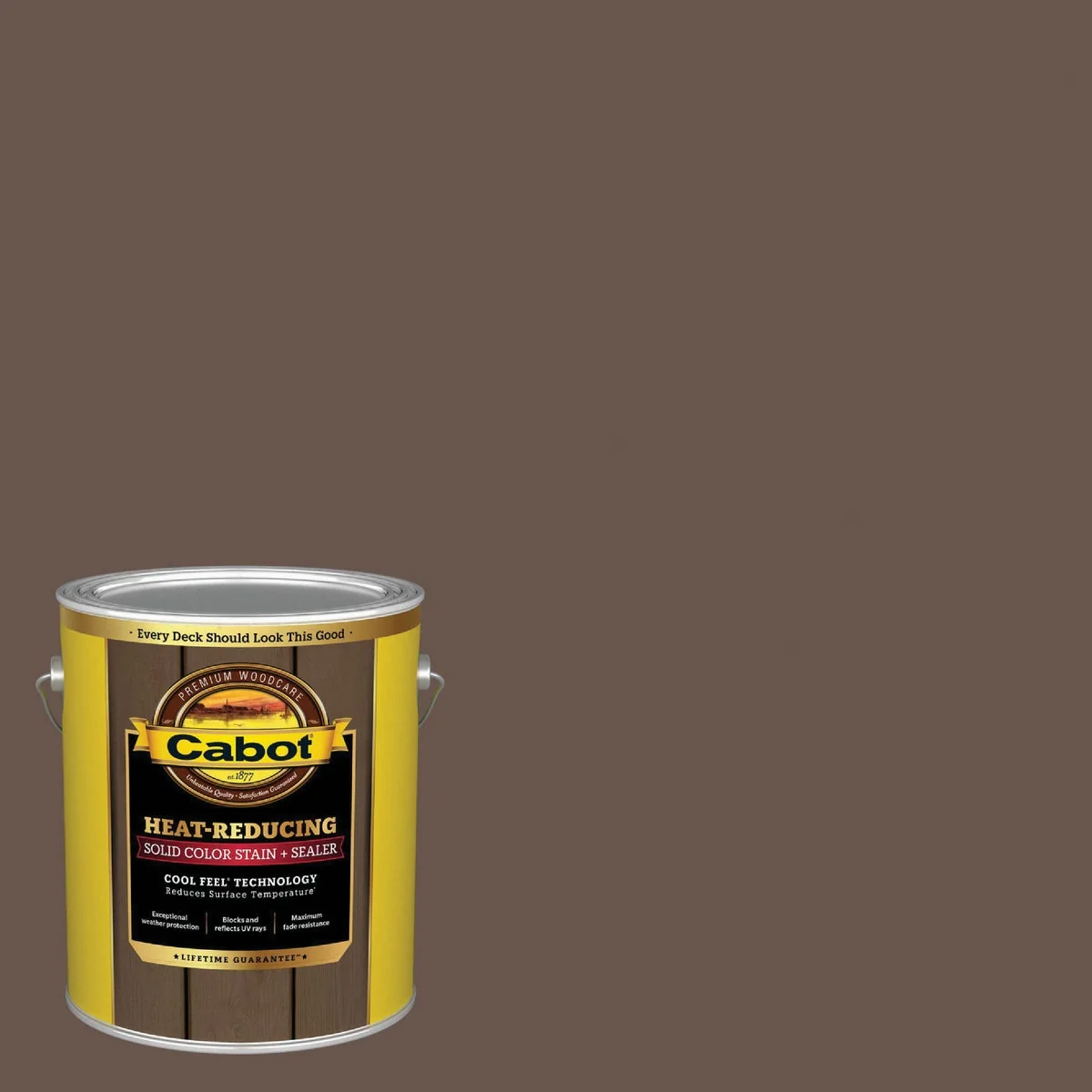 Cabot Heat-Reducing Solid Color Stain Sealer with Cool Feel Technology Brown Cashmere 1 Gal. User-Friendly
