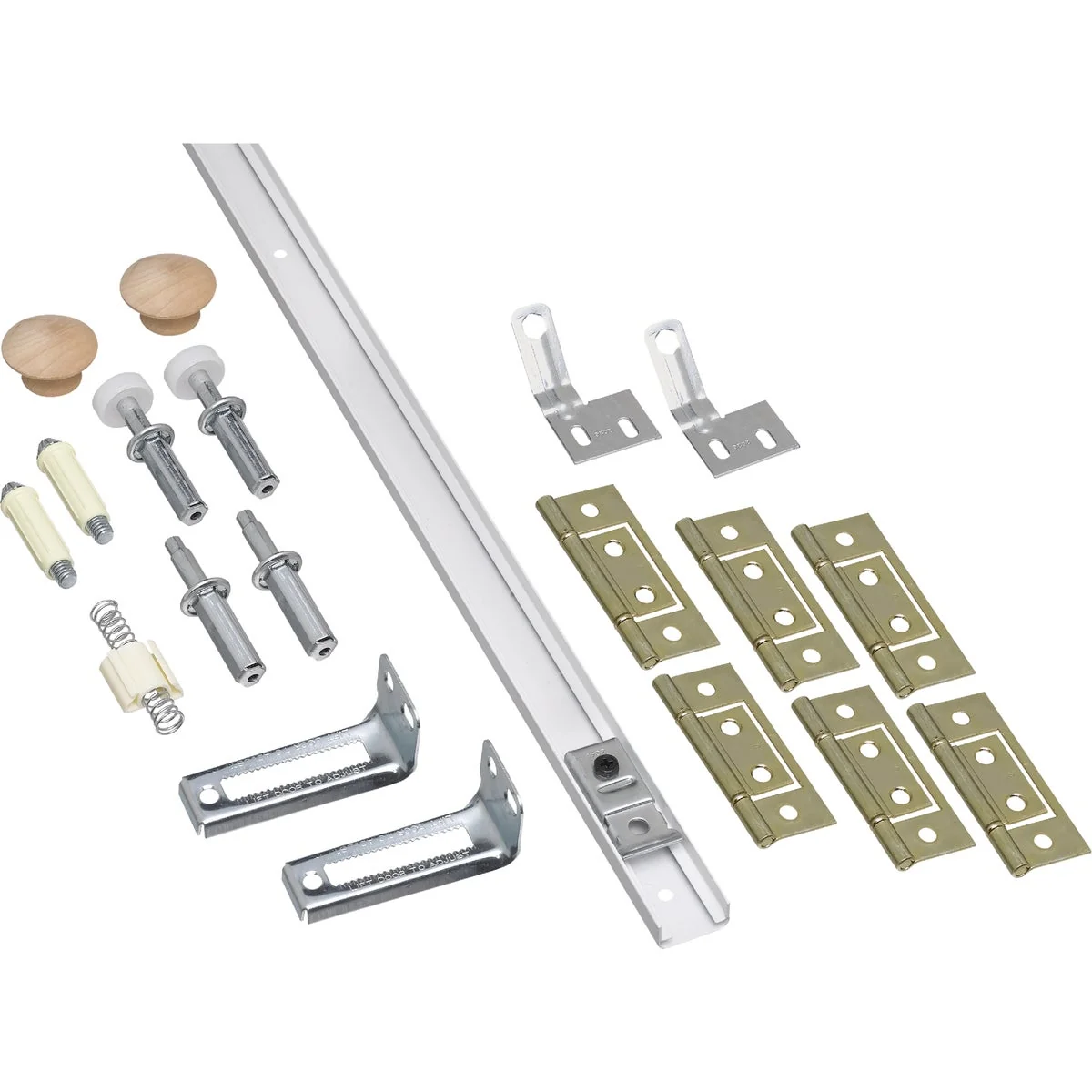 Original National Hardware 72 In. White Folding Door Hardware Set Pure