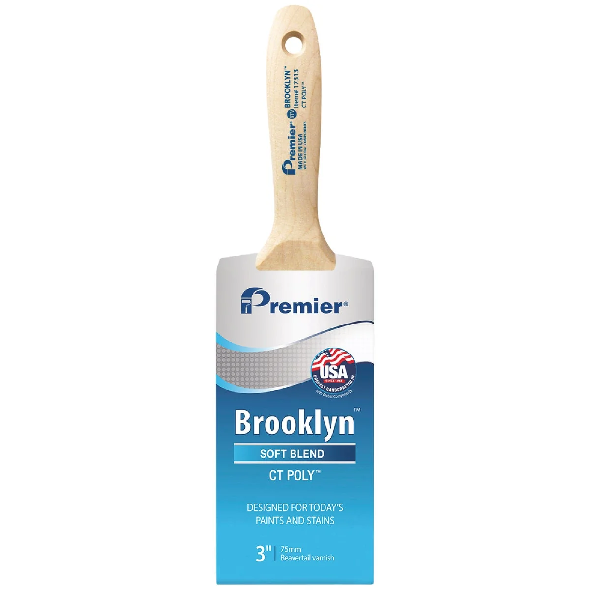 Easy-to-Use Brooklyn 3 In. CT Poly Beavertail Varnish Brush Genuine