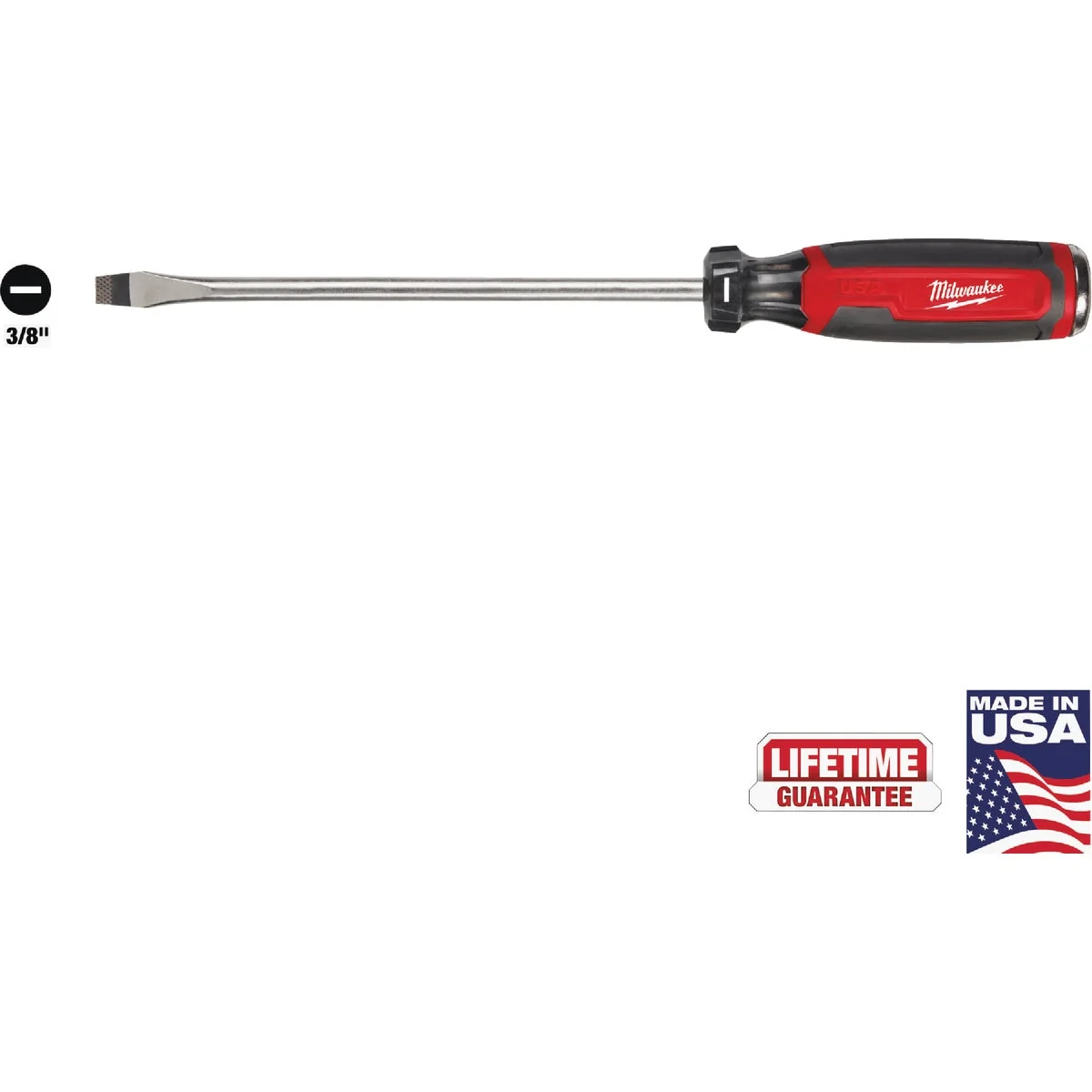 Fashionable Milwaukee 3 8 In. x 8 In. Slotted Demolition Screwdriver with Cushion Grip Advanced