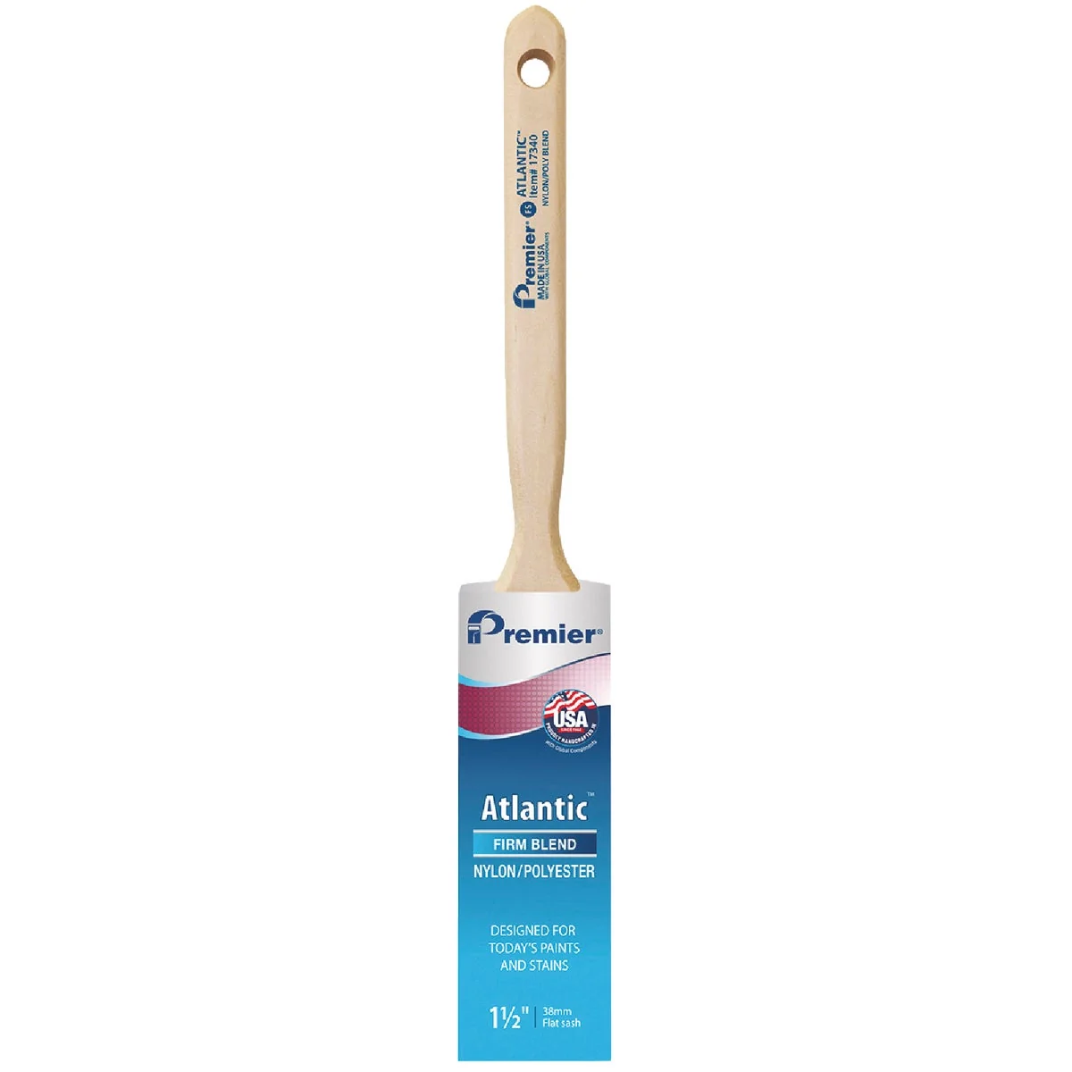 Advanced Premier Atlantic 1-1 2 In. Flat Sash Nylon Poly Paint Brush Recyclable