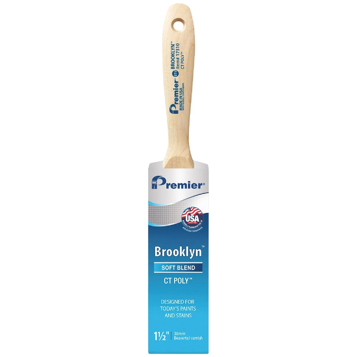 Easy-to-Use Premier Brooklyn 1-1 2 In. CT Poly Beavertail Varnish Brush Flexible