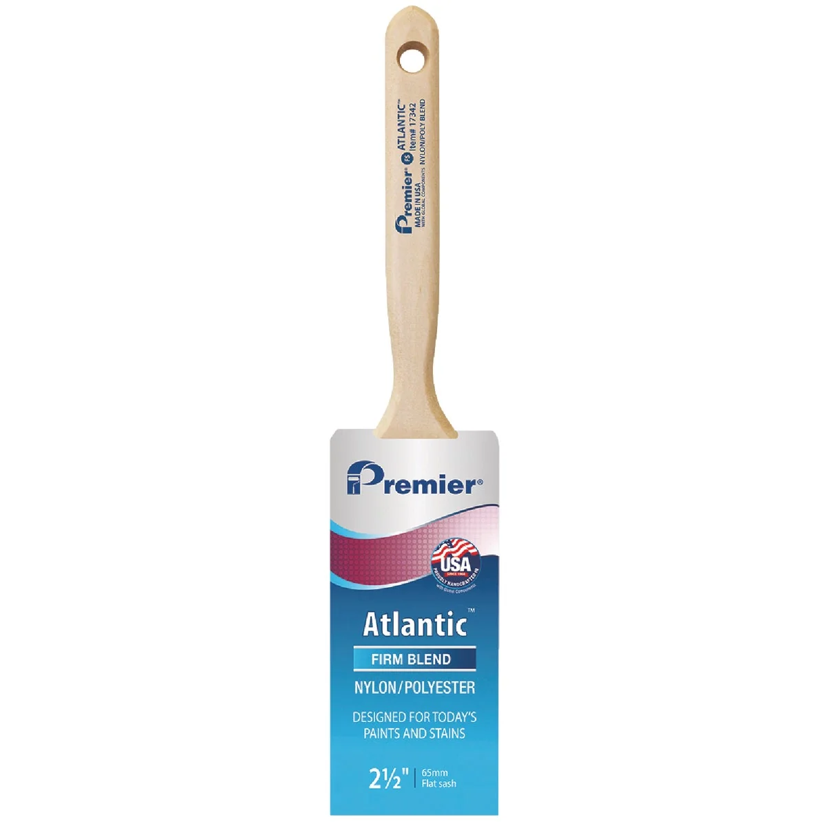 Traditional Premier Atlantic 2-1 2 In. Flat Sash Nylon Poly Paint Brush Excellent