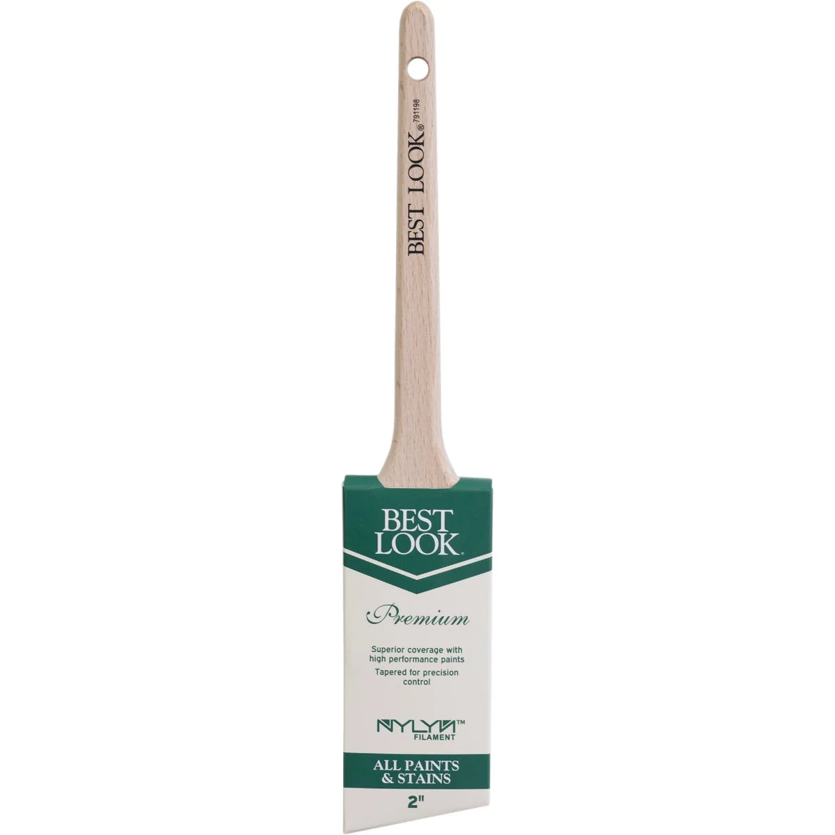 Superior Look 2 In. Premium A S Nylyn Brush With Rattail Beech Wood Handle Stylish
