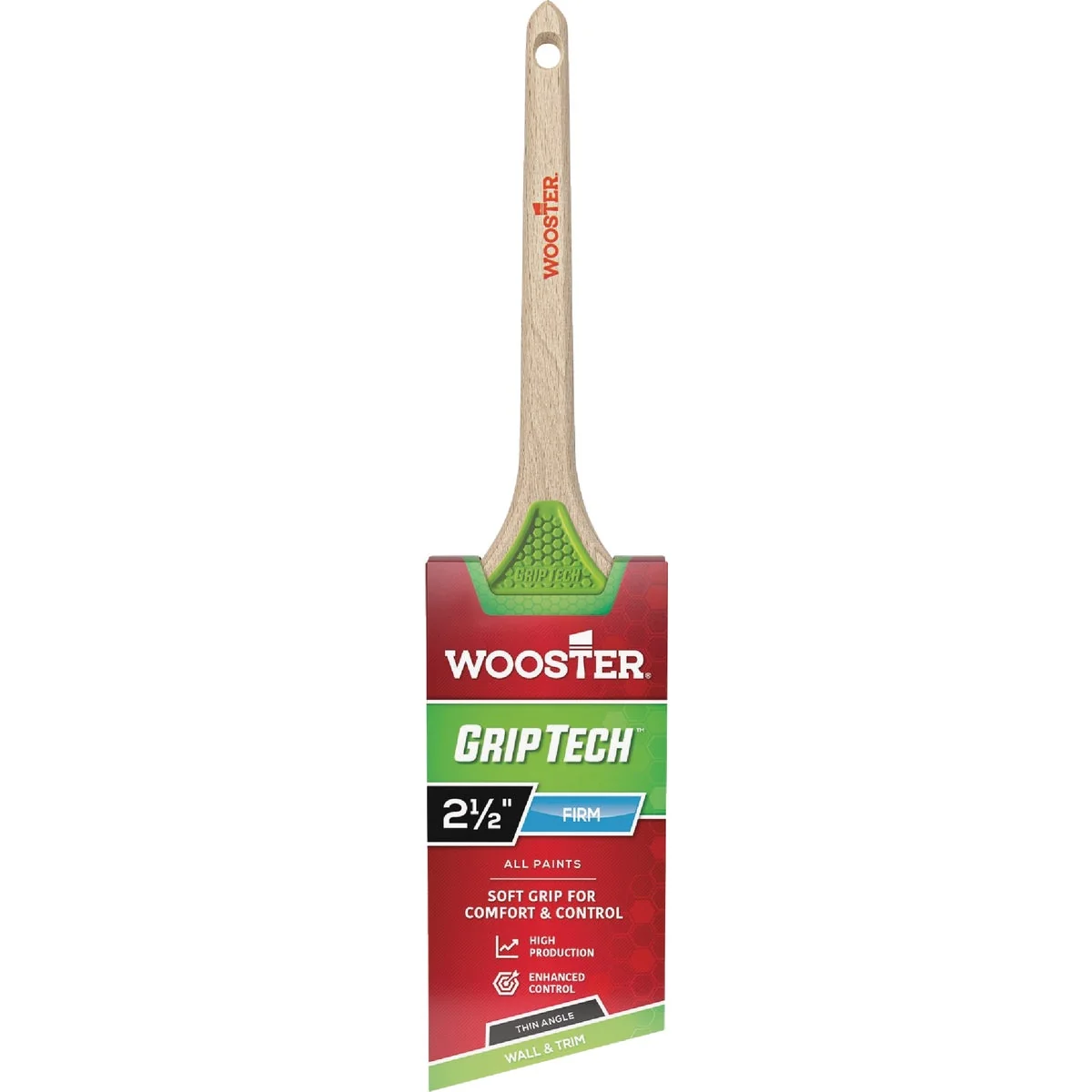 Detailed Wooster GripTech 2-1 2 In. Thin Angle Sash Paintbrush Reusable