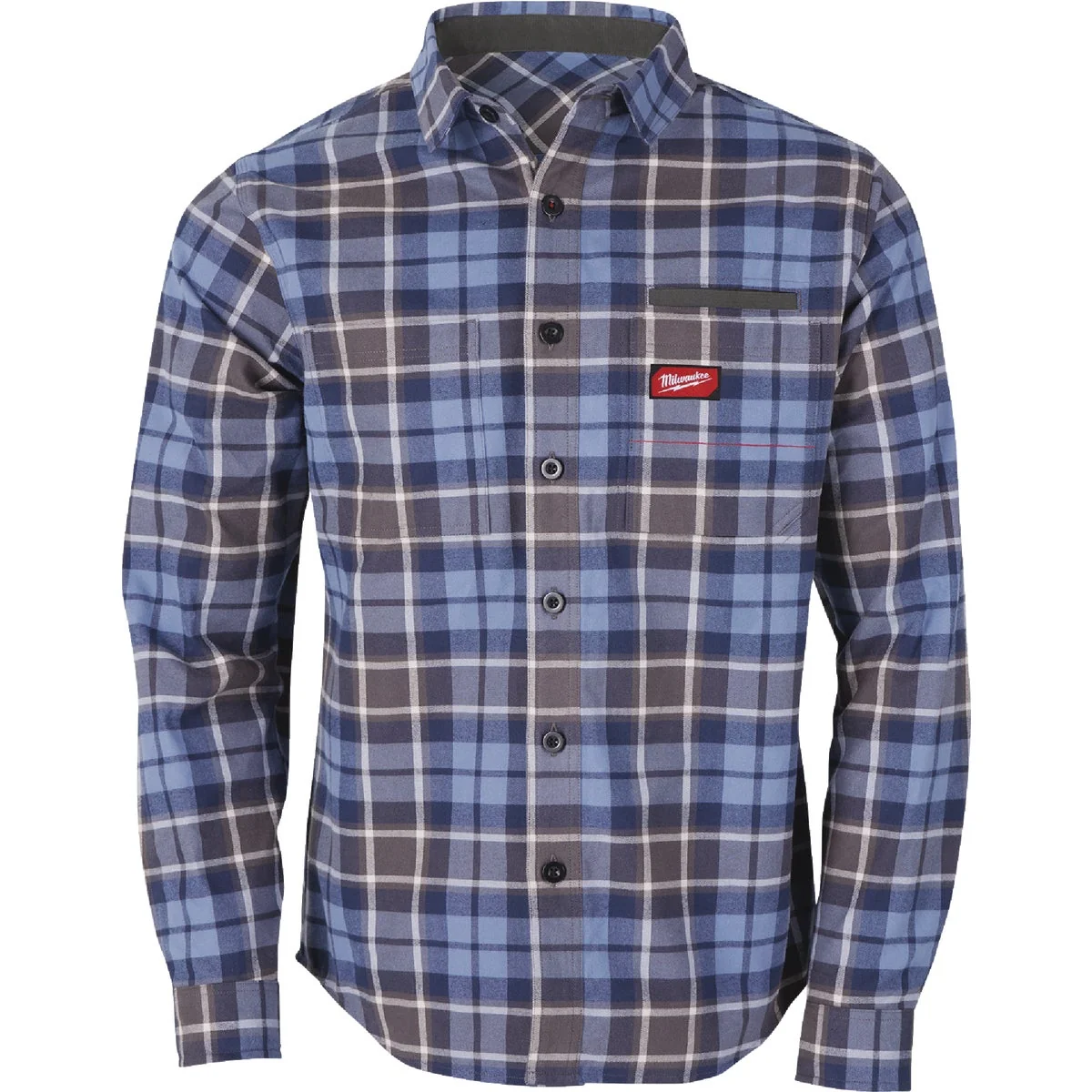 Trendy Milwaukee GridIron Men’s Medium Blue Long Sleeve Flannel Shirt Casual