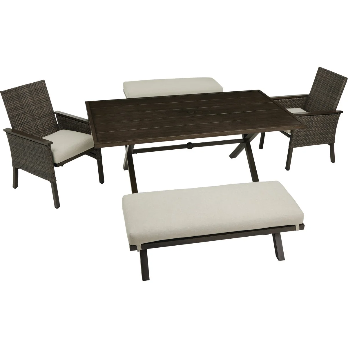 Trusted Outdoor Expressions 5-Piece Woodgrain Patio Dining Set Organic