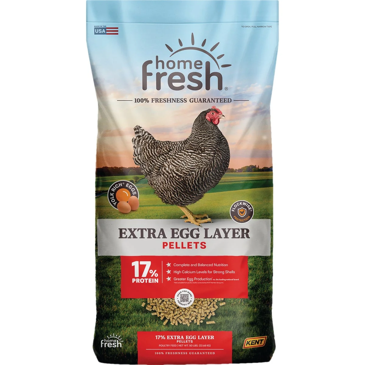 Certified Kent Home Fresh Extra Egg Layer 50 Lb. Pellet Feed Green