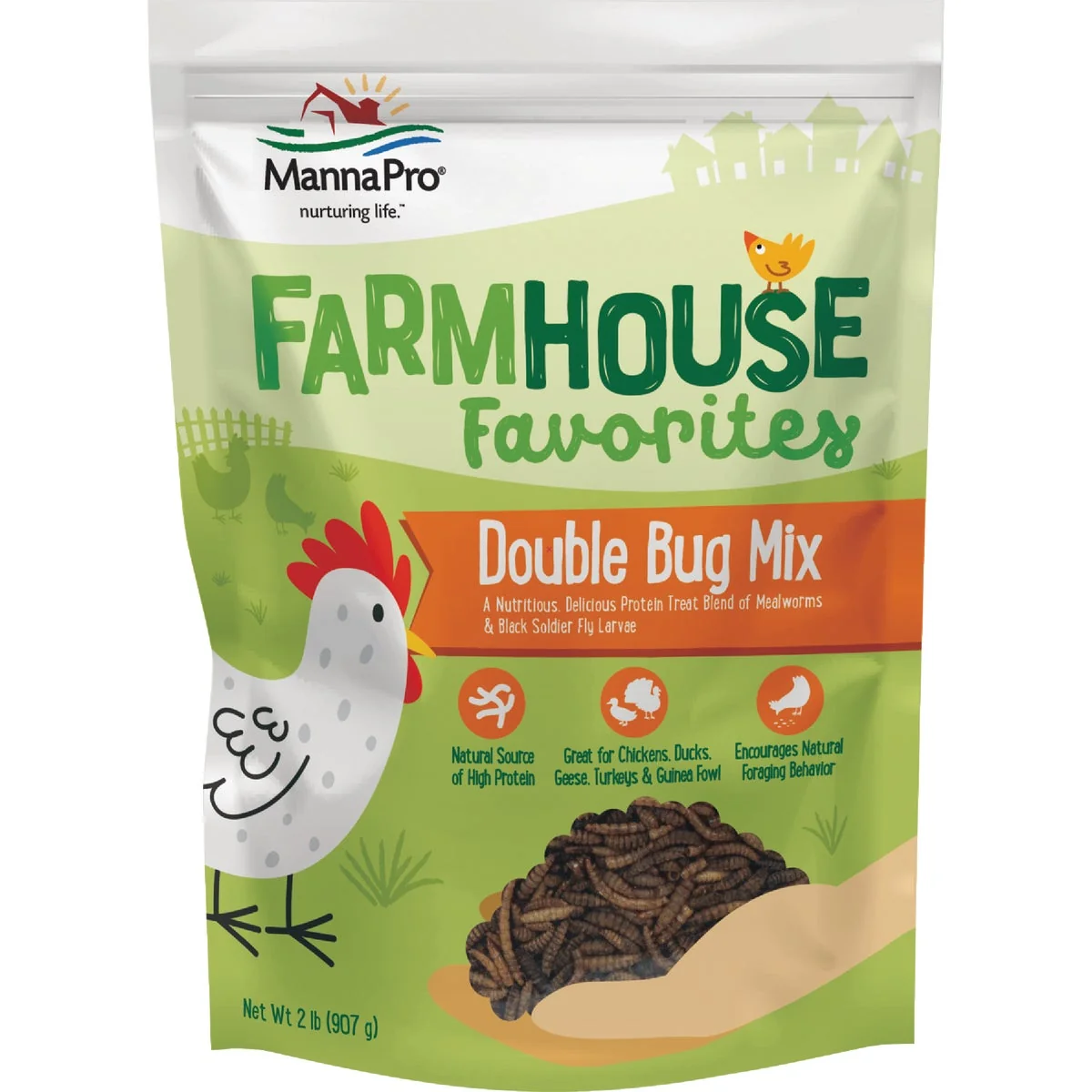 Solid Manna Pro Farmhouse Favorites 2 Lb. Double Bug Mix Superior