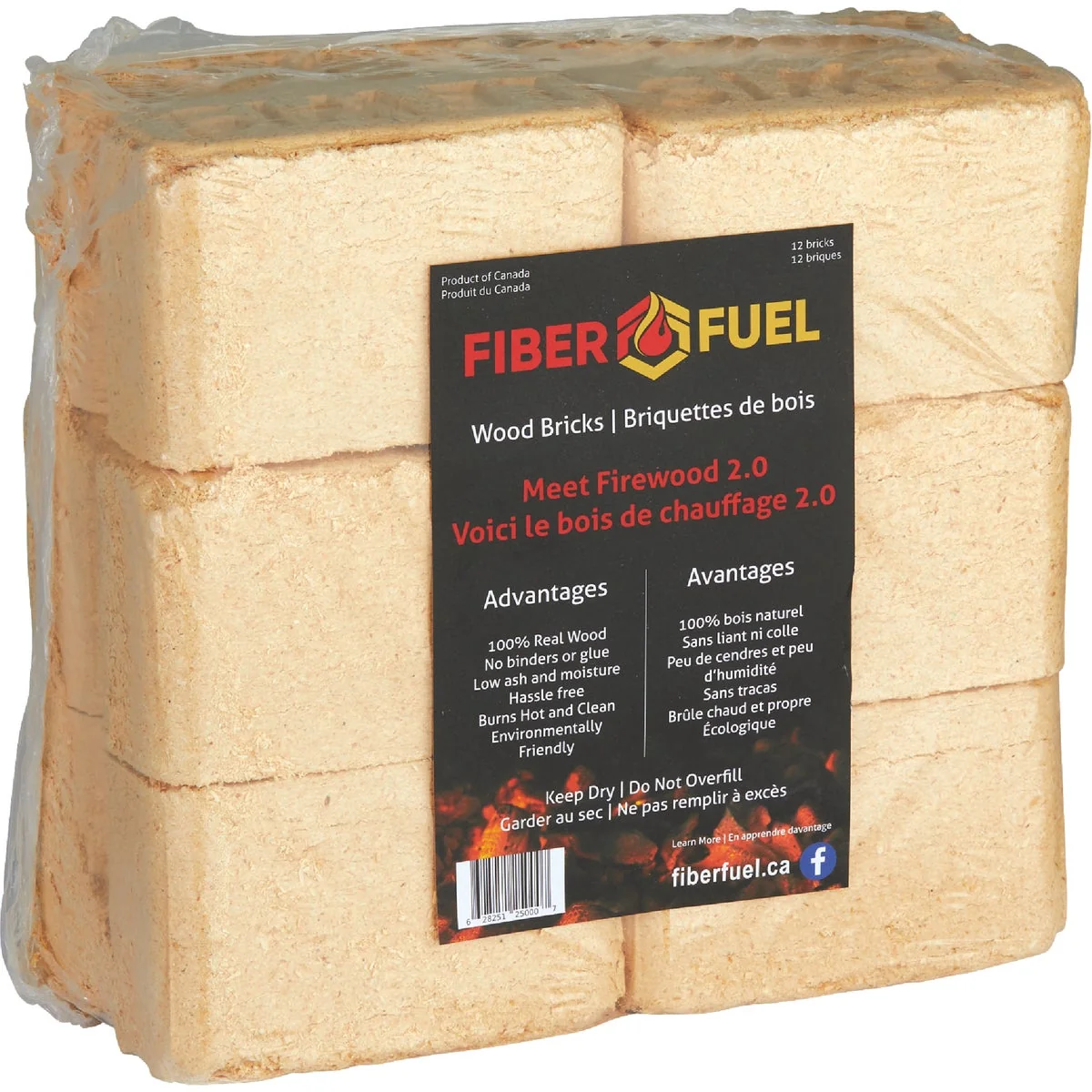 Recyclable Fiber Fuel 8966 BTU Wood Brick Excellent