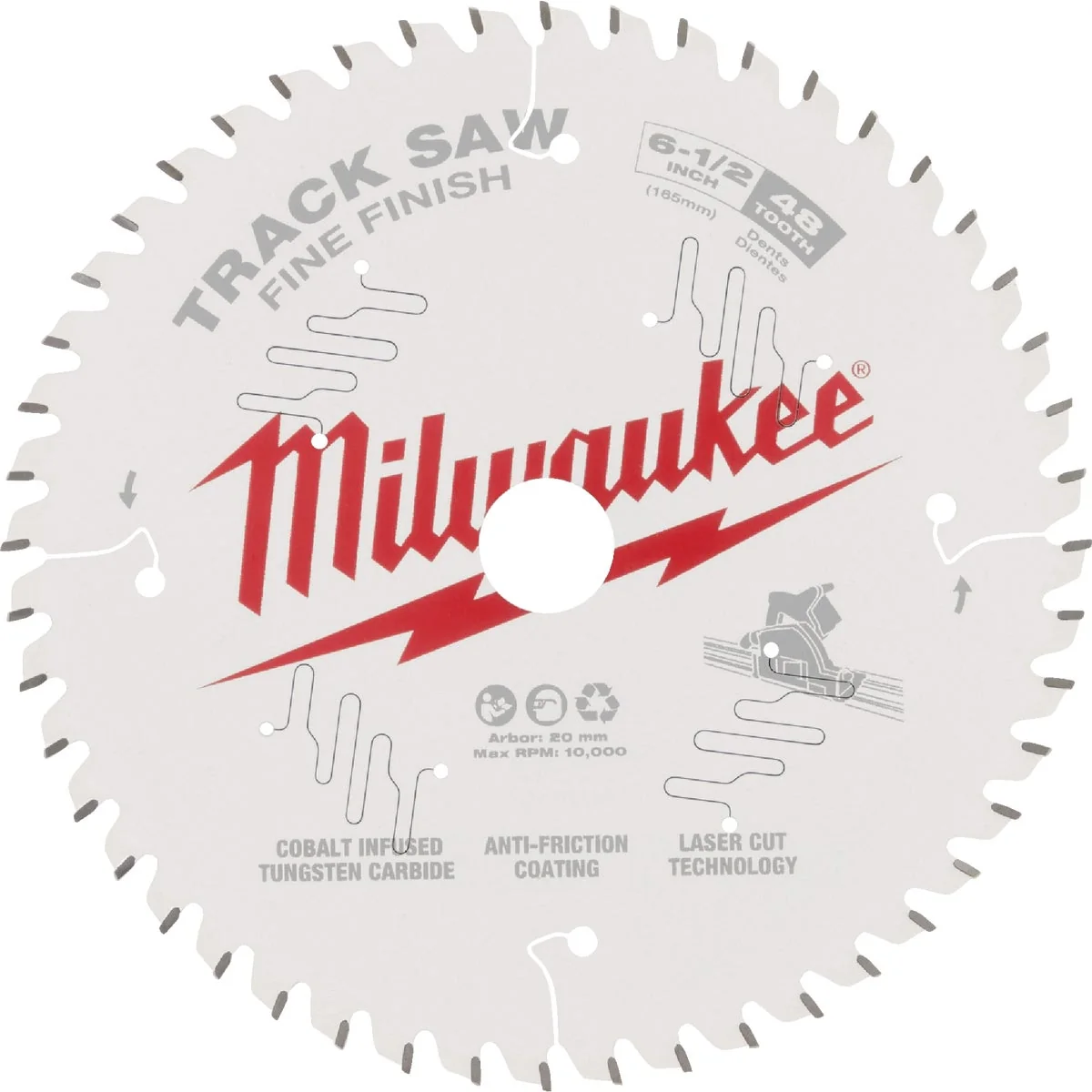Stylish Milwaukee 6-1 2 In. 48T Fine Finish Track Saw Blade Solid