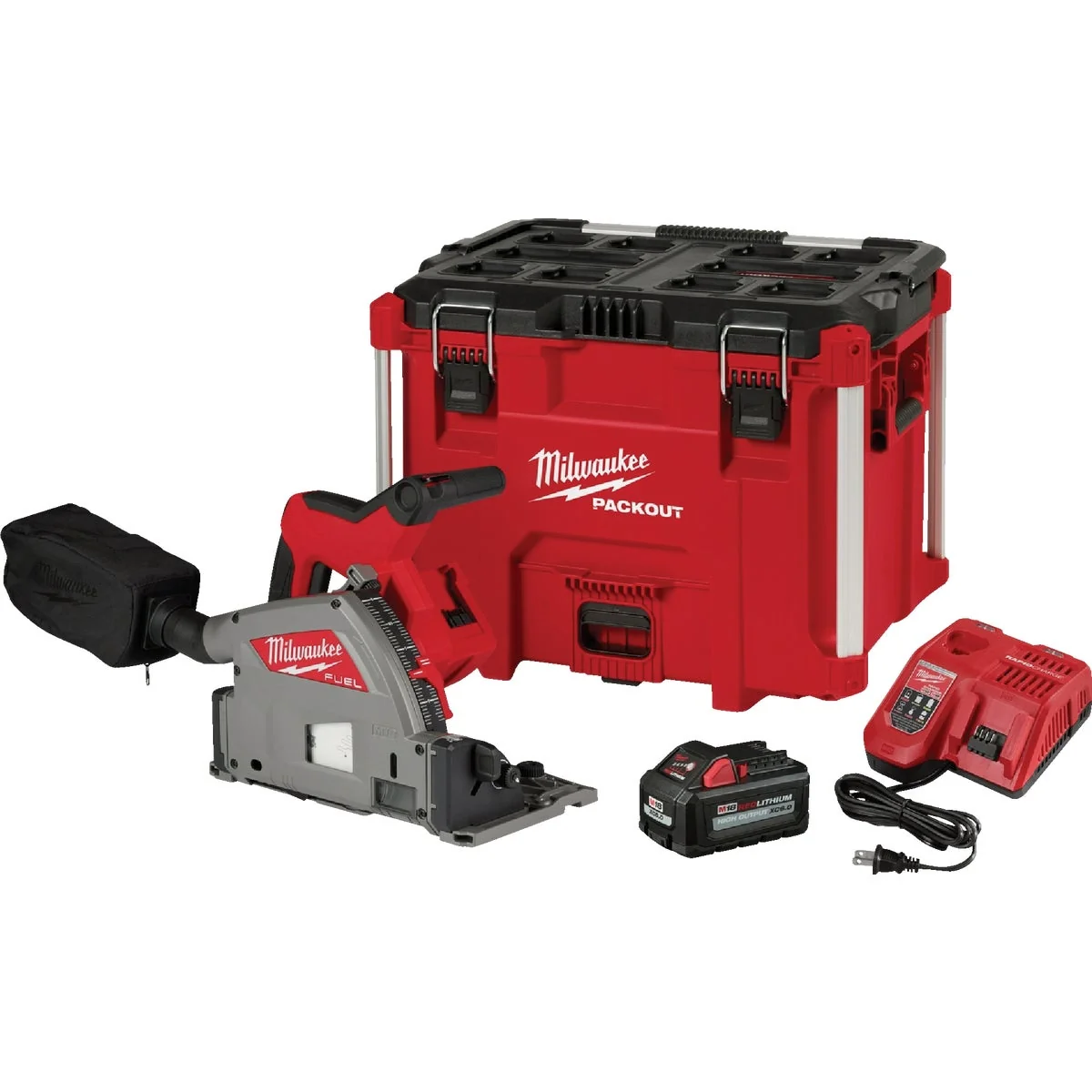 Organic Milwaukee M18 FUEL Brushless 6-1 2 In. Cordless Plunge Track Saw Kit with 6.0 Ah Battery Charger Genuine