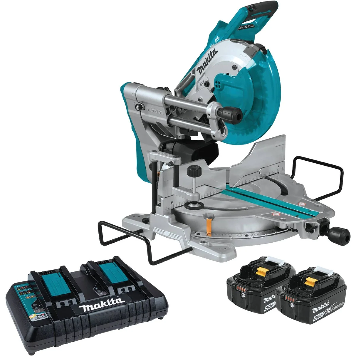 Efficient Makita 18 Volt LXT Lithium-Ion Brushless 10 In. Dual-Bevel Sliding Compound Cordless Miter Saw Kit with Laser Smooth