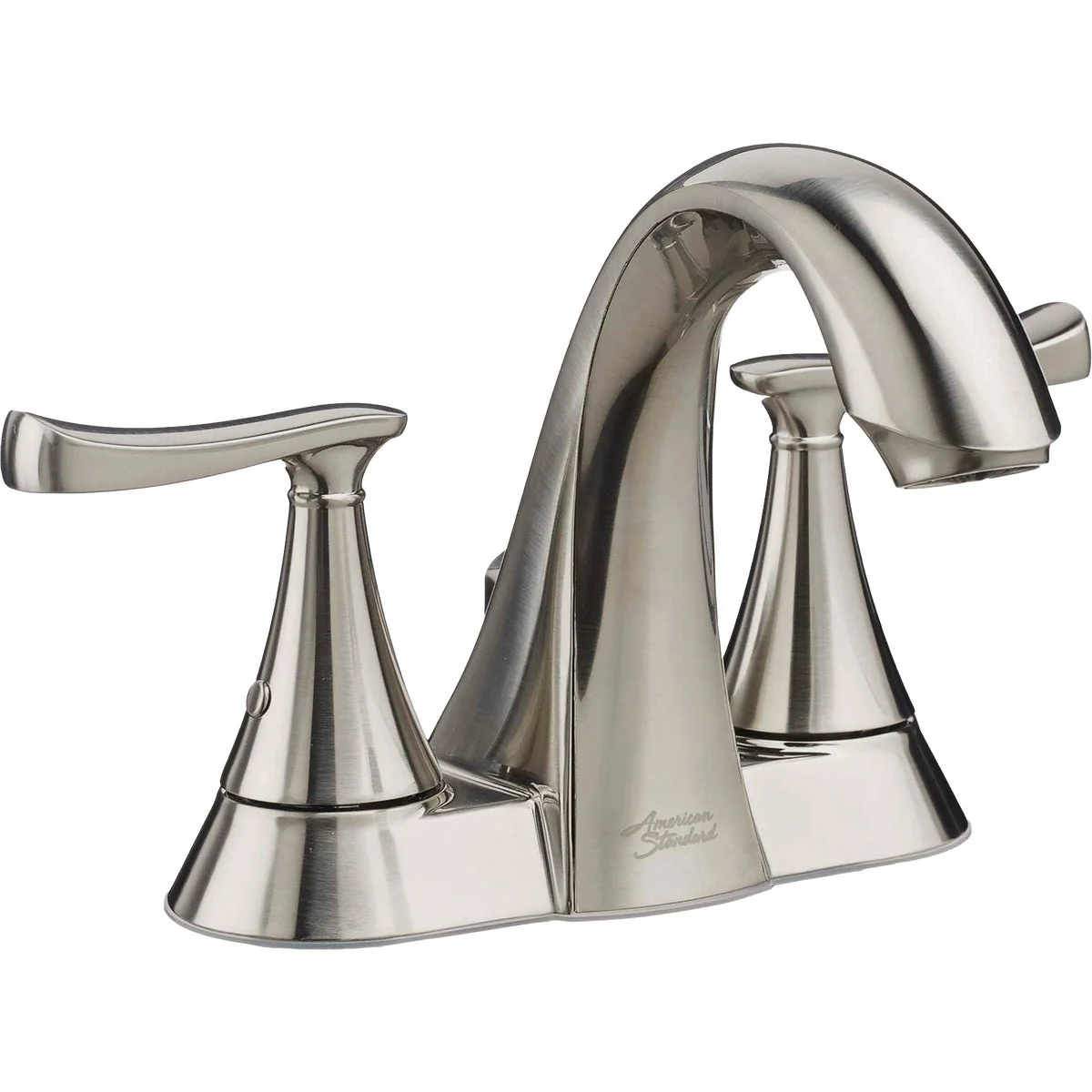 Lightweight American Standard Chatfield Brushed Nickel 2-Handle Lever 4 In. Centerset Bathroom Faucet with Pop-Up Solid