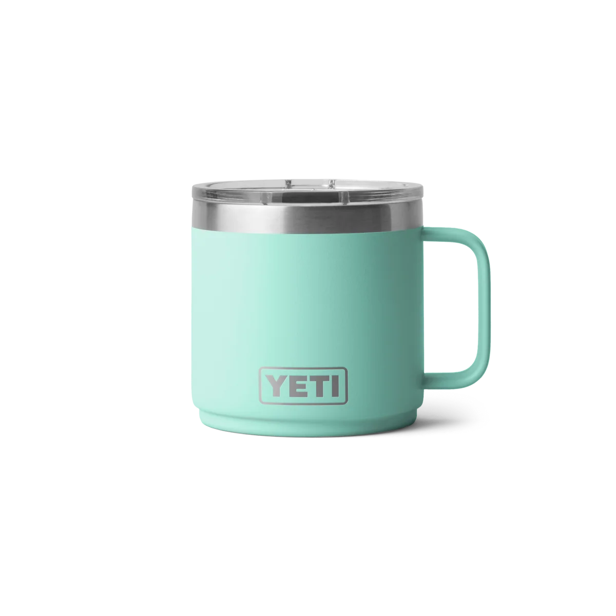 Environmentally Friendly Yeti Rambler 14oz Stackable Mug Seafoam Smooth
