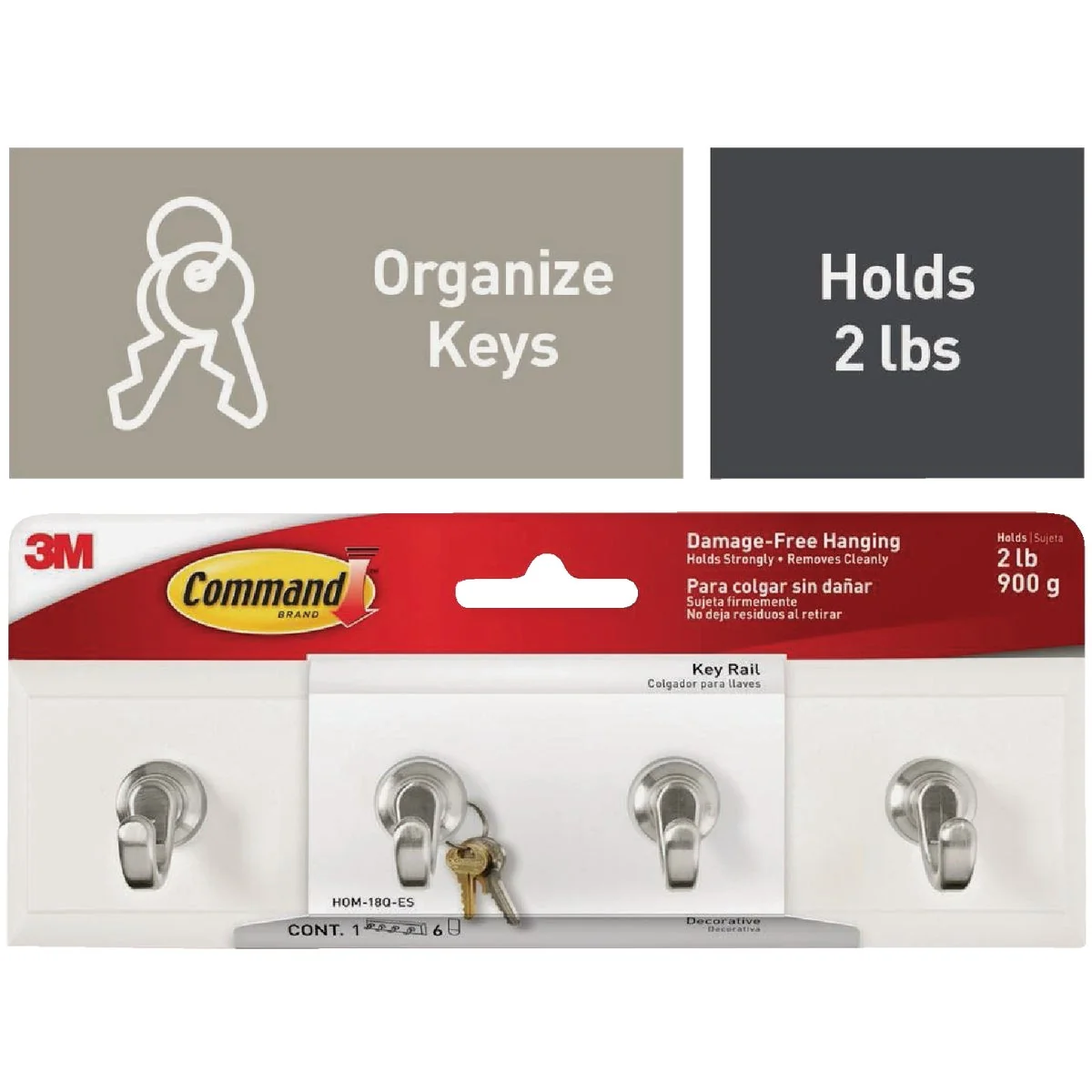 Quality Command Quartz Key Rail 6 Strips High-End