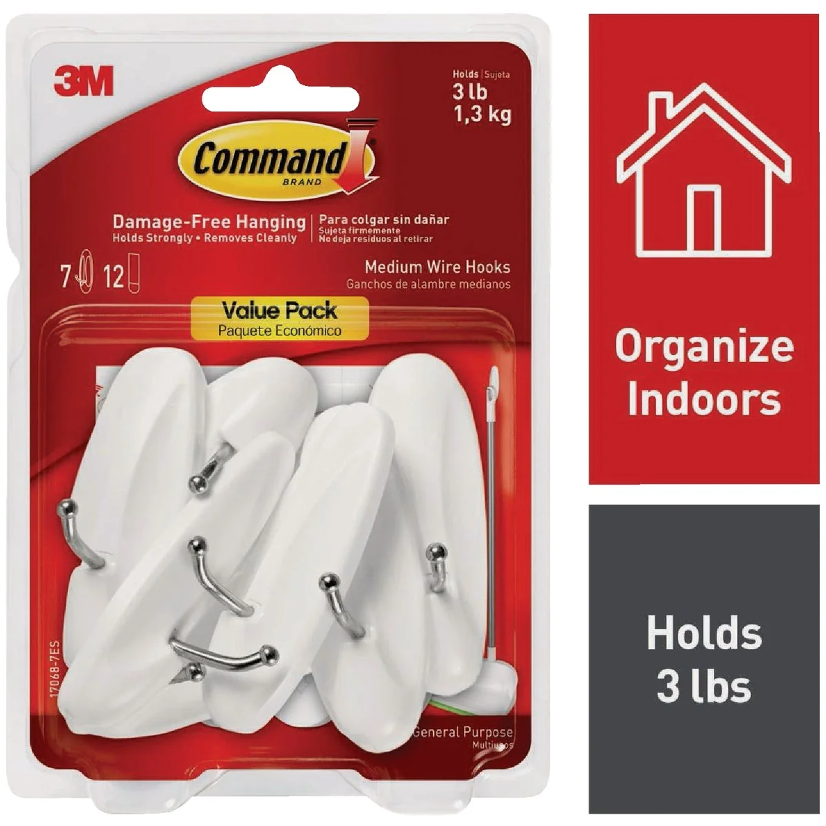 Smooth Command Medium Wire Hooks Value Pack 7 hooks 12 strips Certified