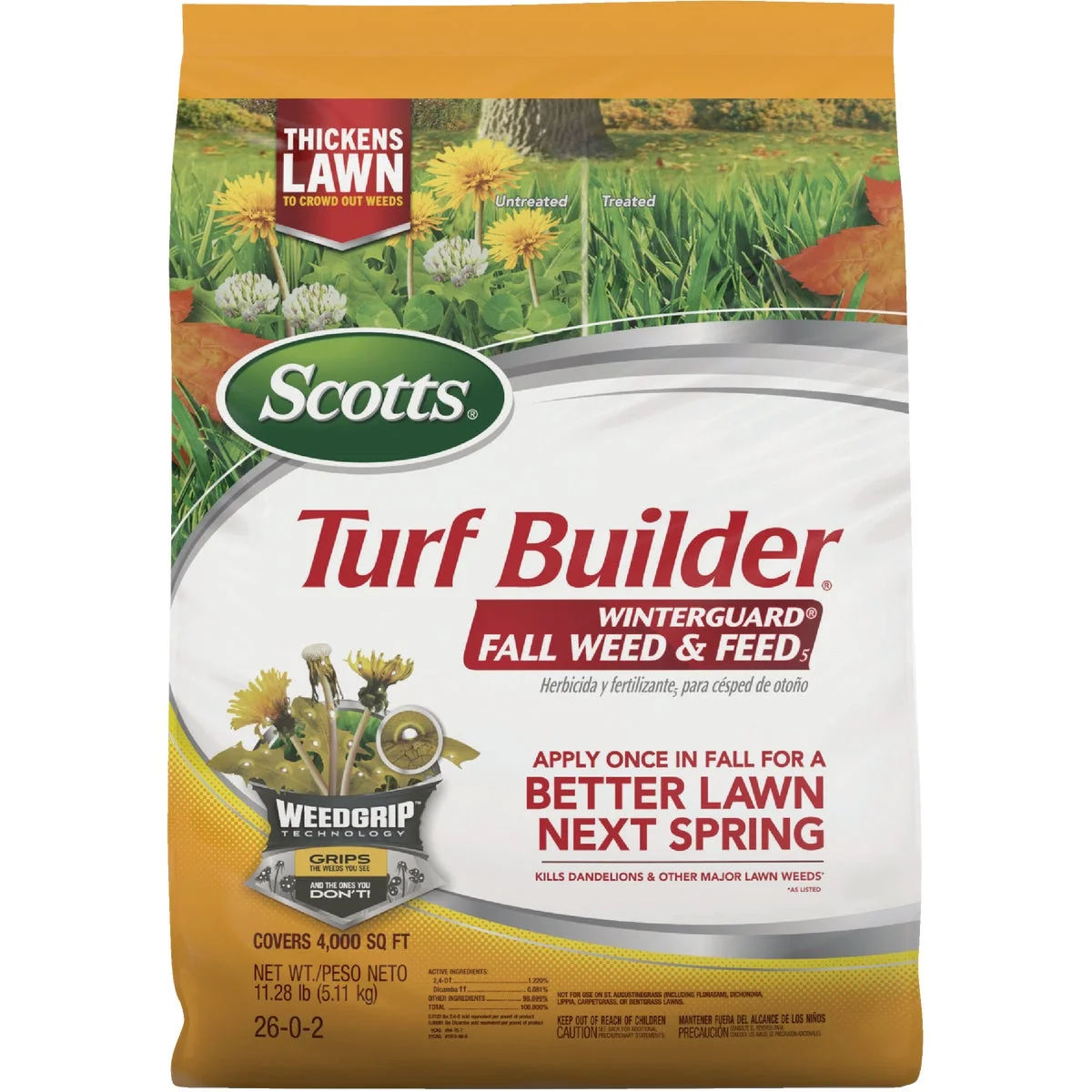 Secure Scotts Turf Builder WinterGuard 11.28 Lb. 4000 Sq. Ft. Coverage Fall Weed Feed Fine Crafted