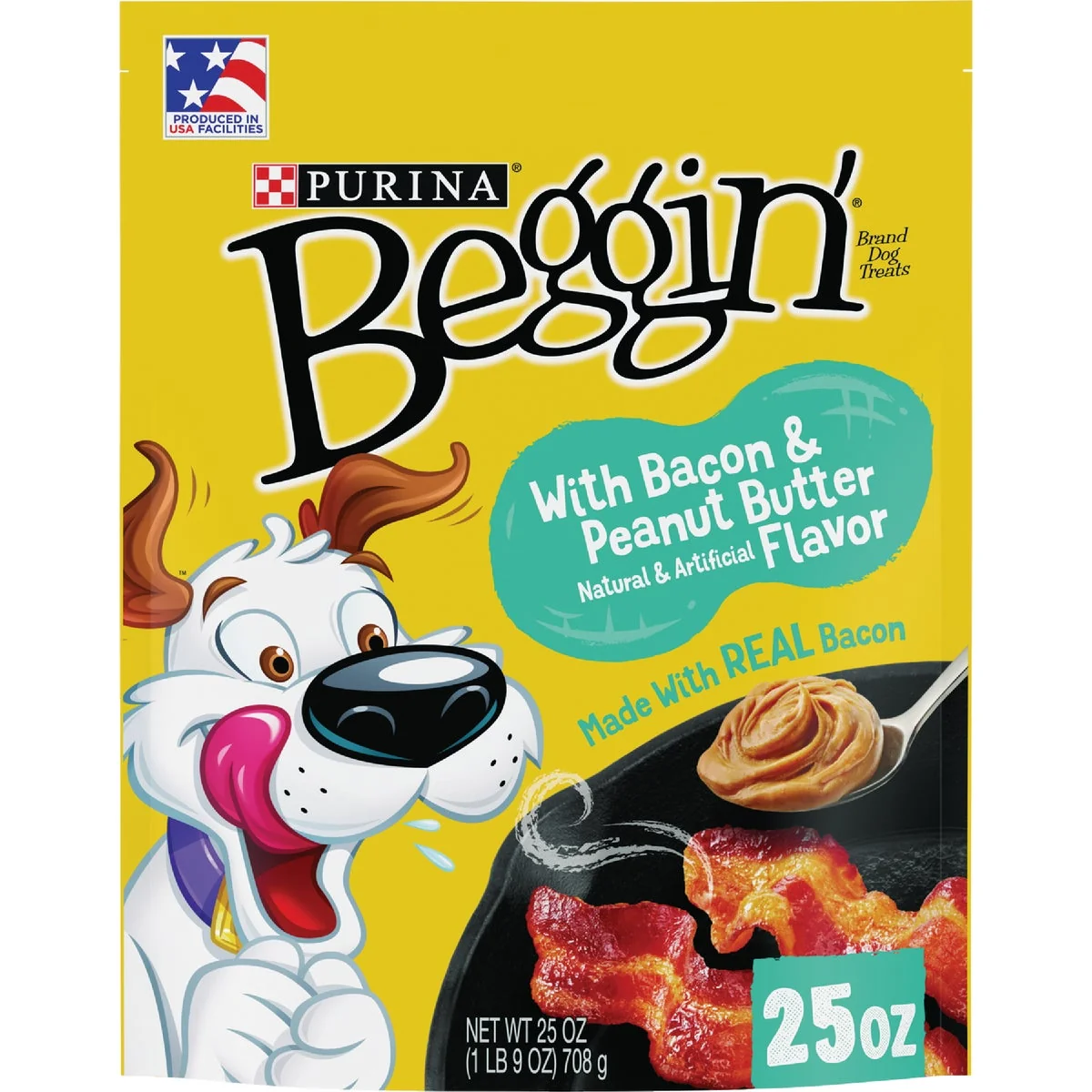 Certified Purina Beggin’ Strips Bacon Peanut Butter Flavor Chewy Dog Treat 25 Oz. Elite