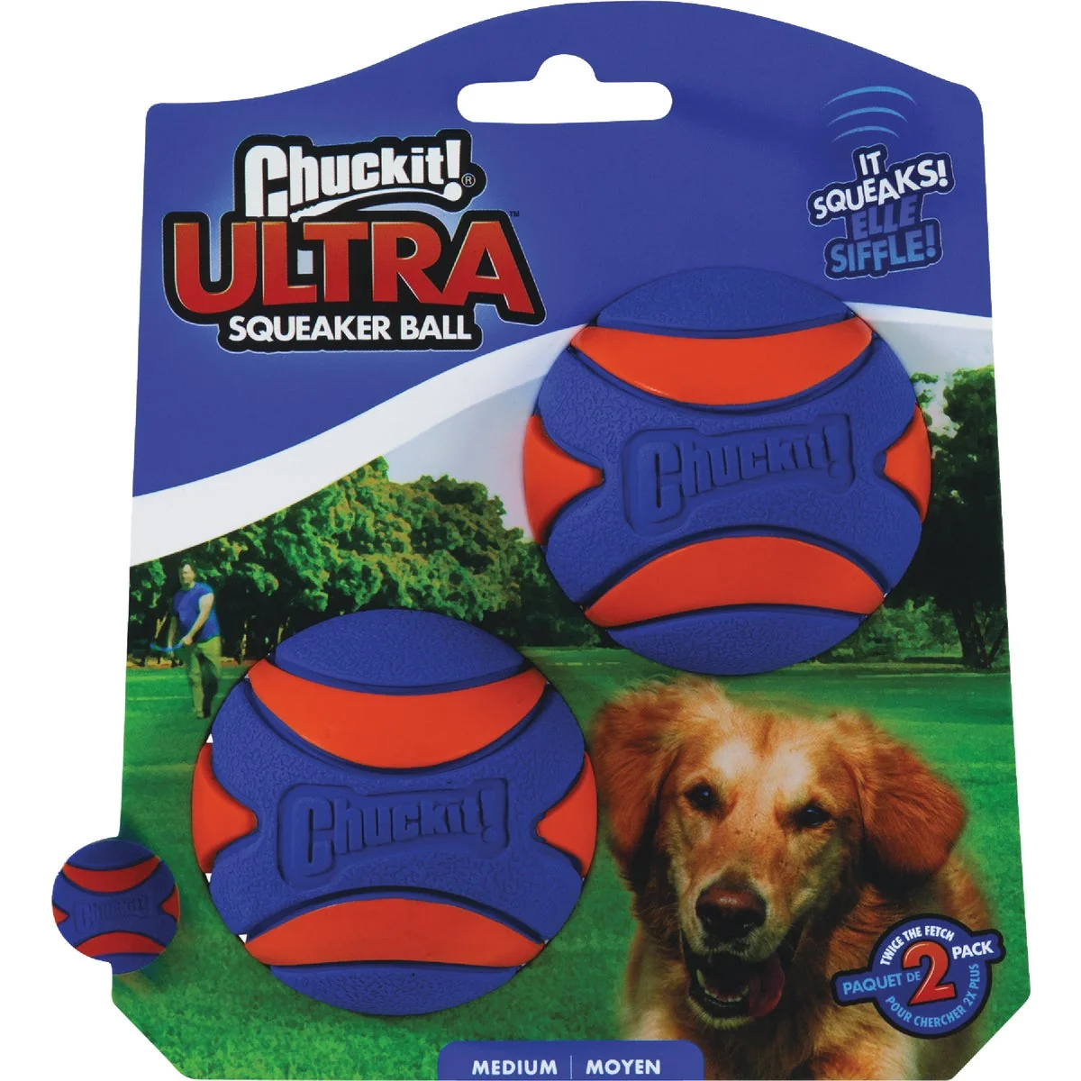 Eco-Friendly Chuckit Medium Ultra Squeaker 2-Pack Organic