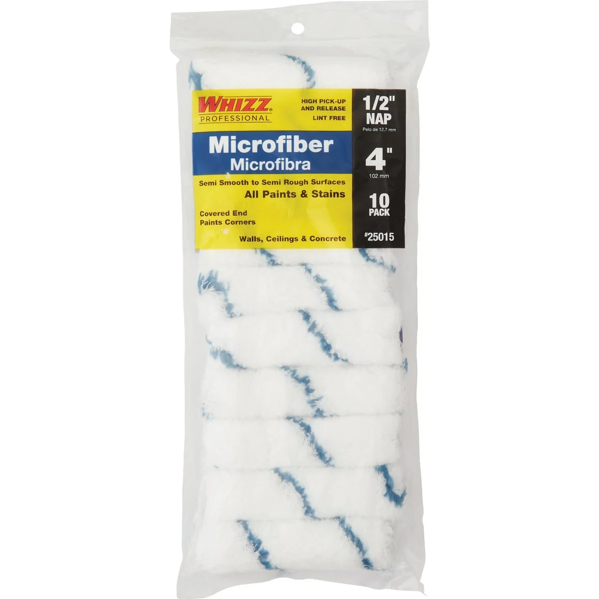 Verified Whizz 4 In. x 1 2 In. Microfiber Roller Cover 10-Pack Responsible