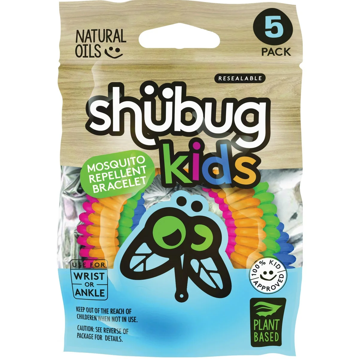 Healthy Shubug Kids Coil Bracelets Insect Repellent 5-Pack Breathable