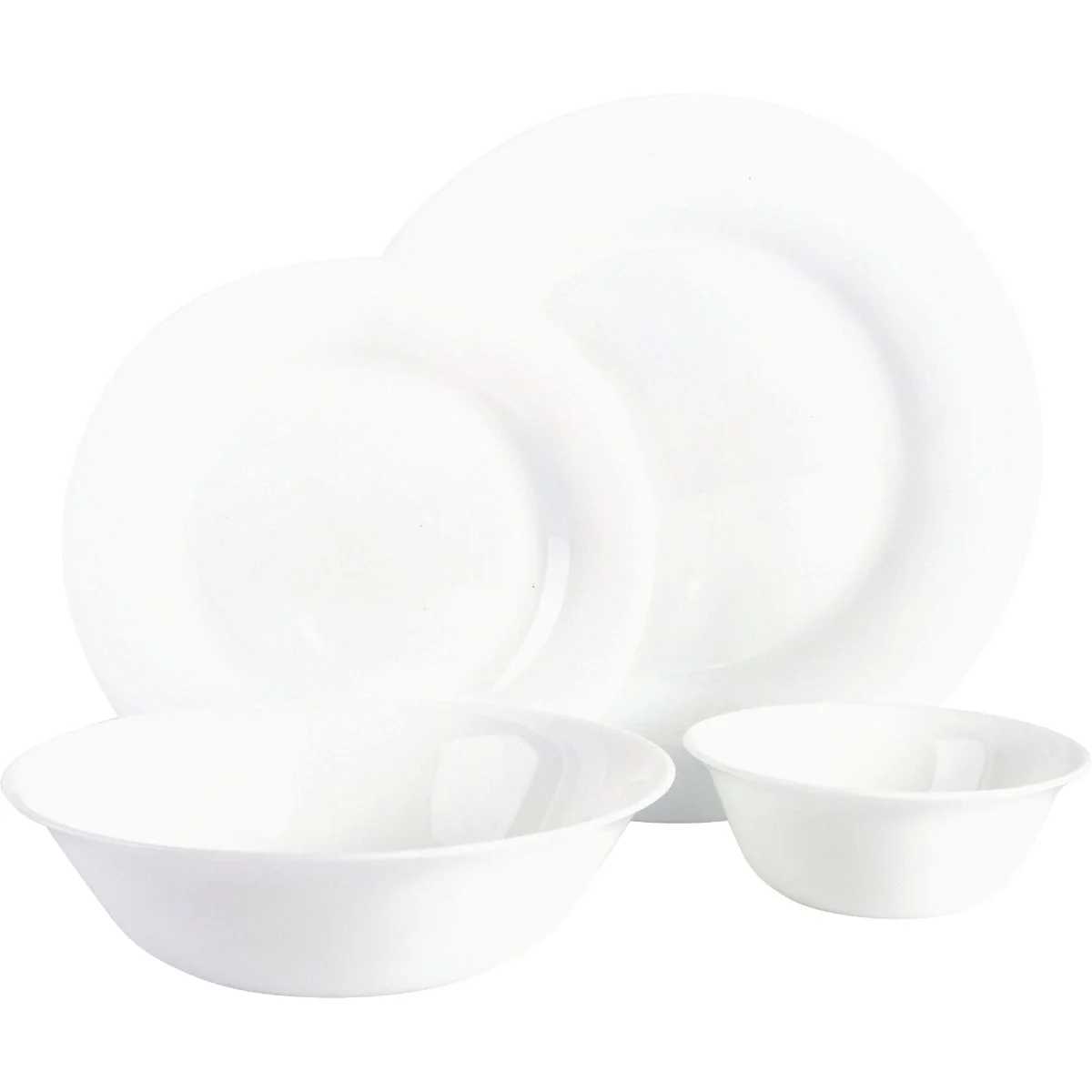 High-Grade Gibson Ultra White Shadow Opal Glass Dinnerware Set 36-Piece Unique