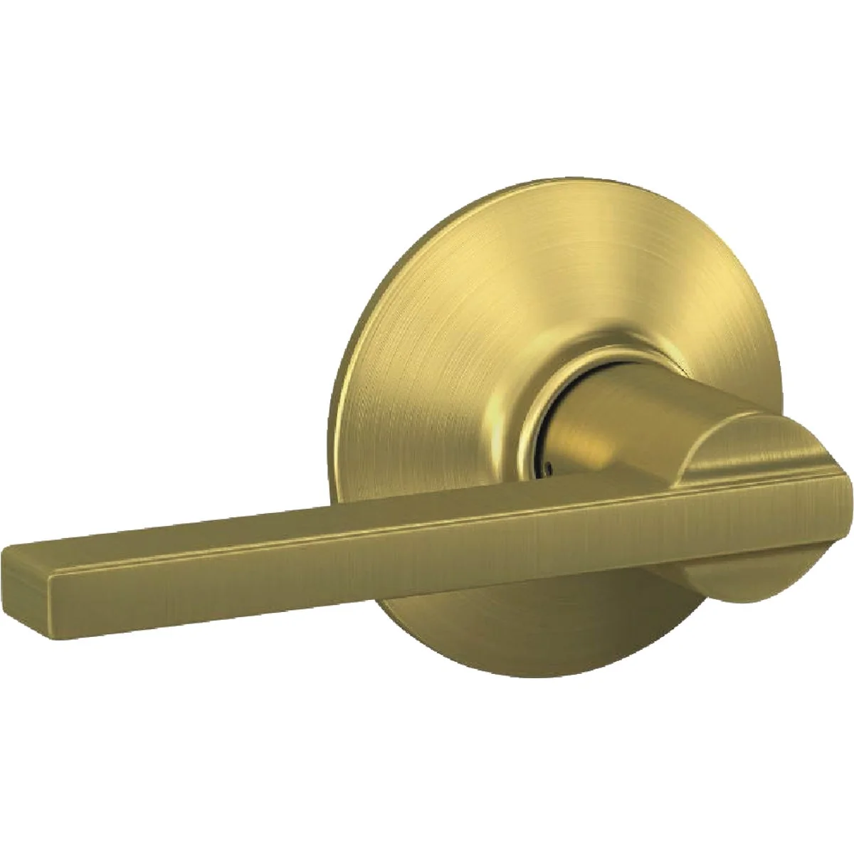 Smooth Schlage F Series Latitude Lever Hall and Closet Lock in Satin Brass Advanced