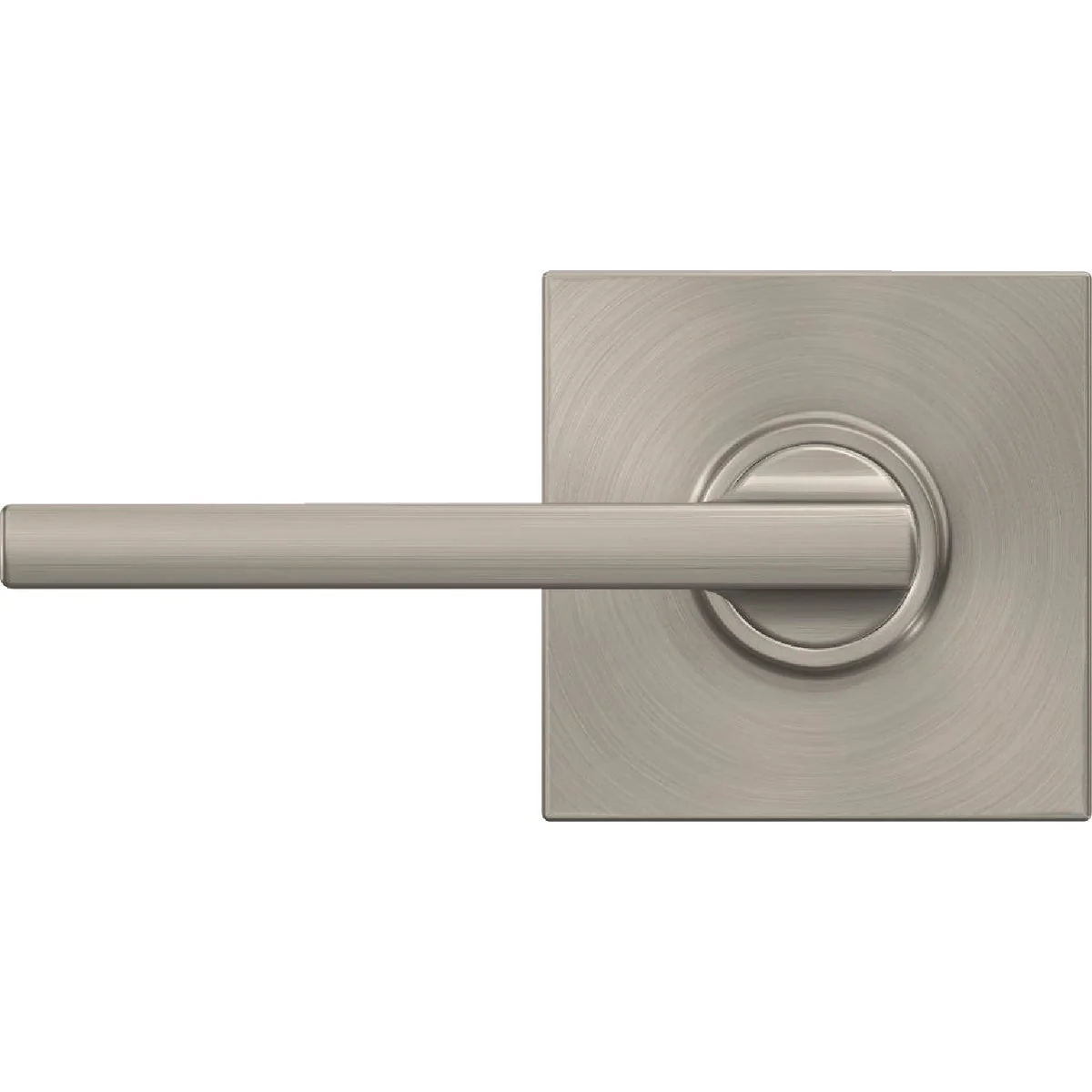 Certified Schlage F Series Latitude Lever with Collins Trim Hall and Closet Lock in Satin Nickel Quality