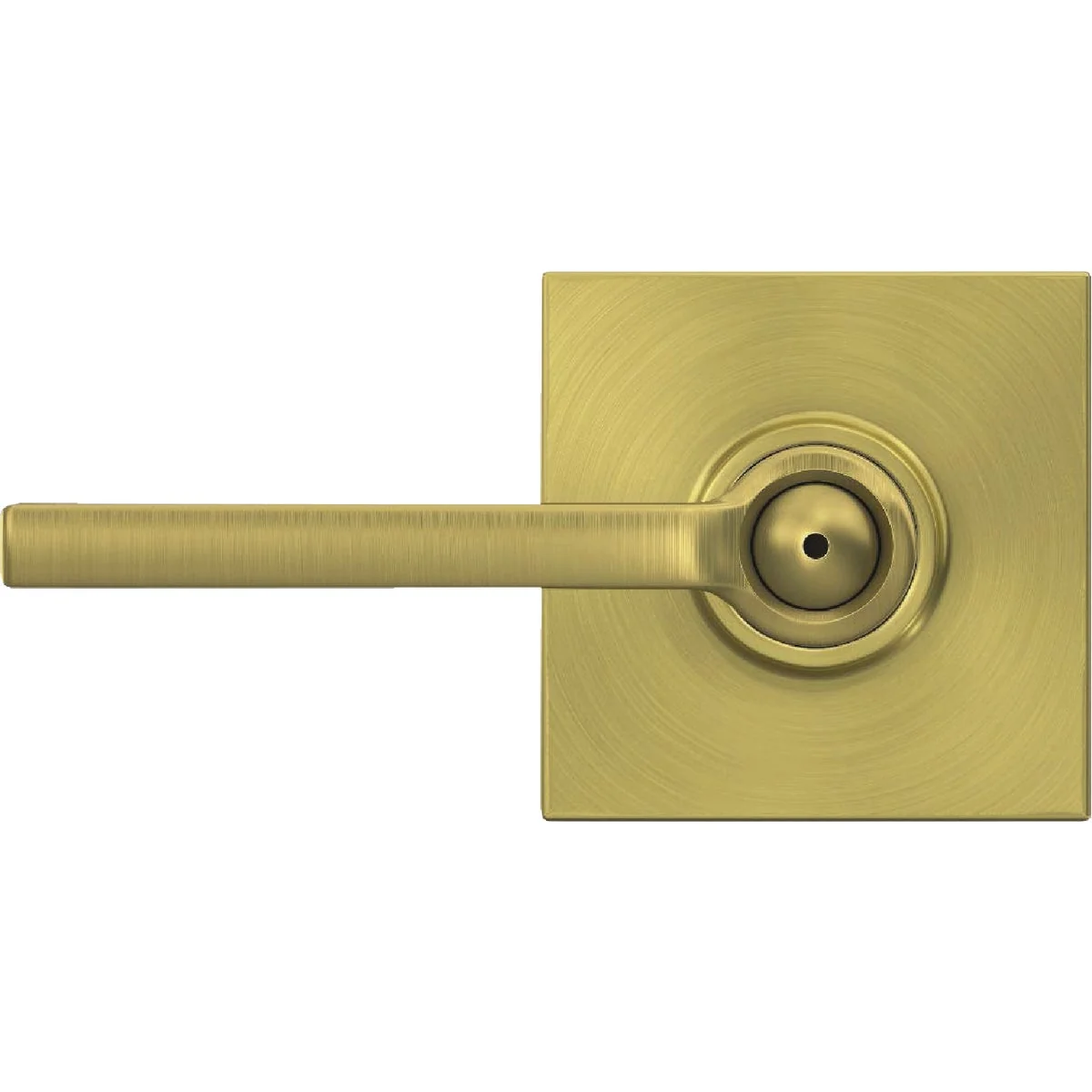 Fast Schlage F Series Latitude Lever with Collins Trim Bed and Bath Lock in Satin Brass Verified
