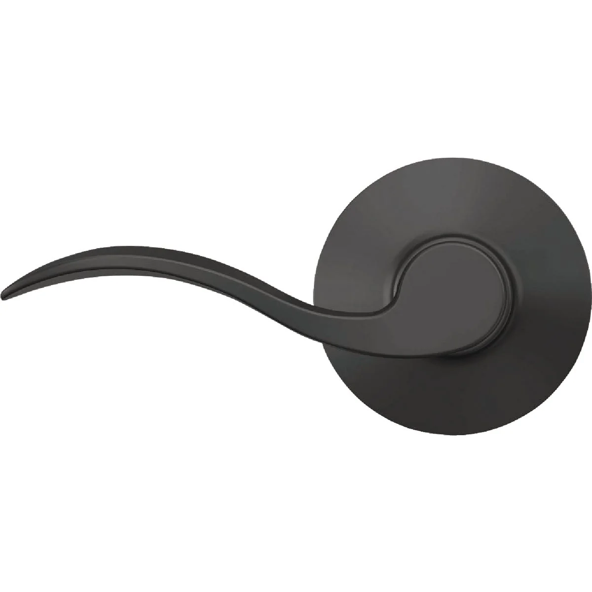 Optimized Schlage Accent Lever Hall Closet Lock in Matte Black High-End