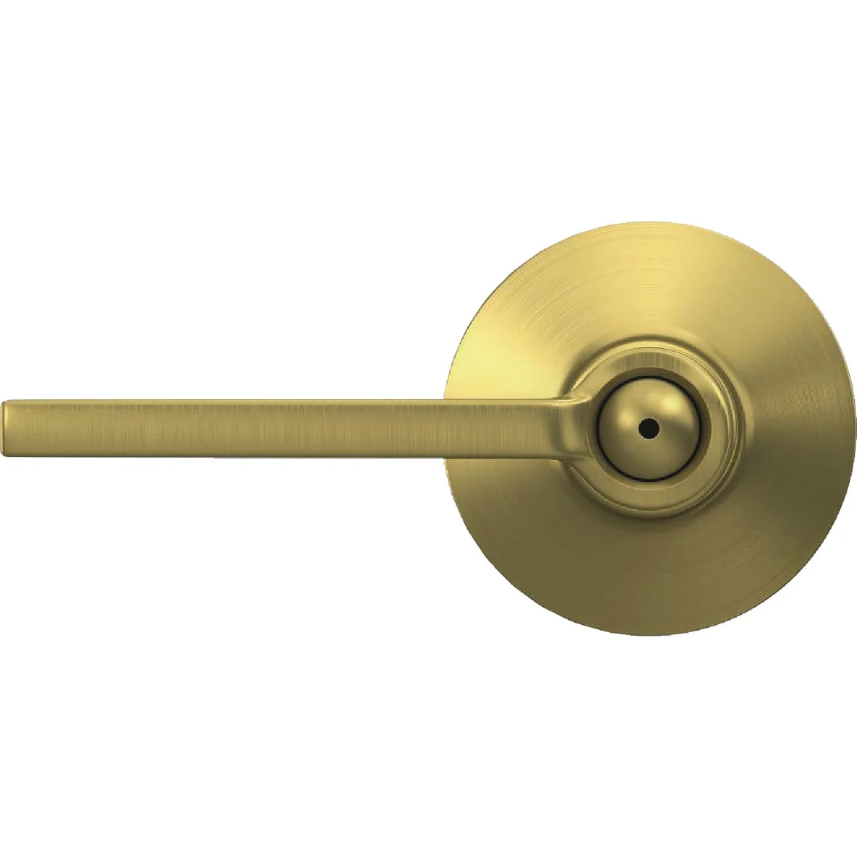 Consistent Schlage F Series Latitude Lever Bed and Bath Lock in Satin Brass Innovative