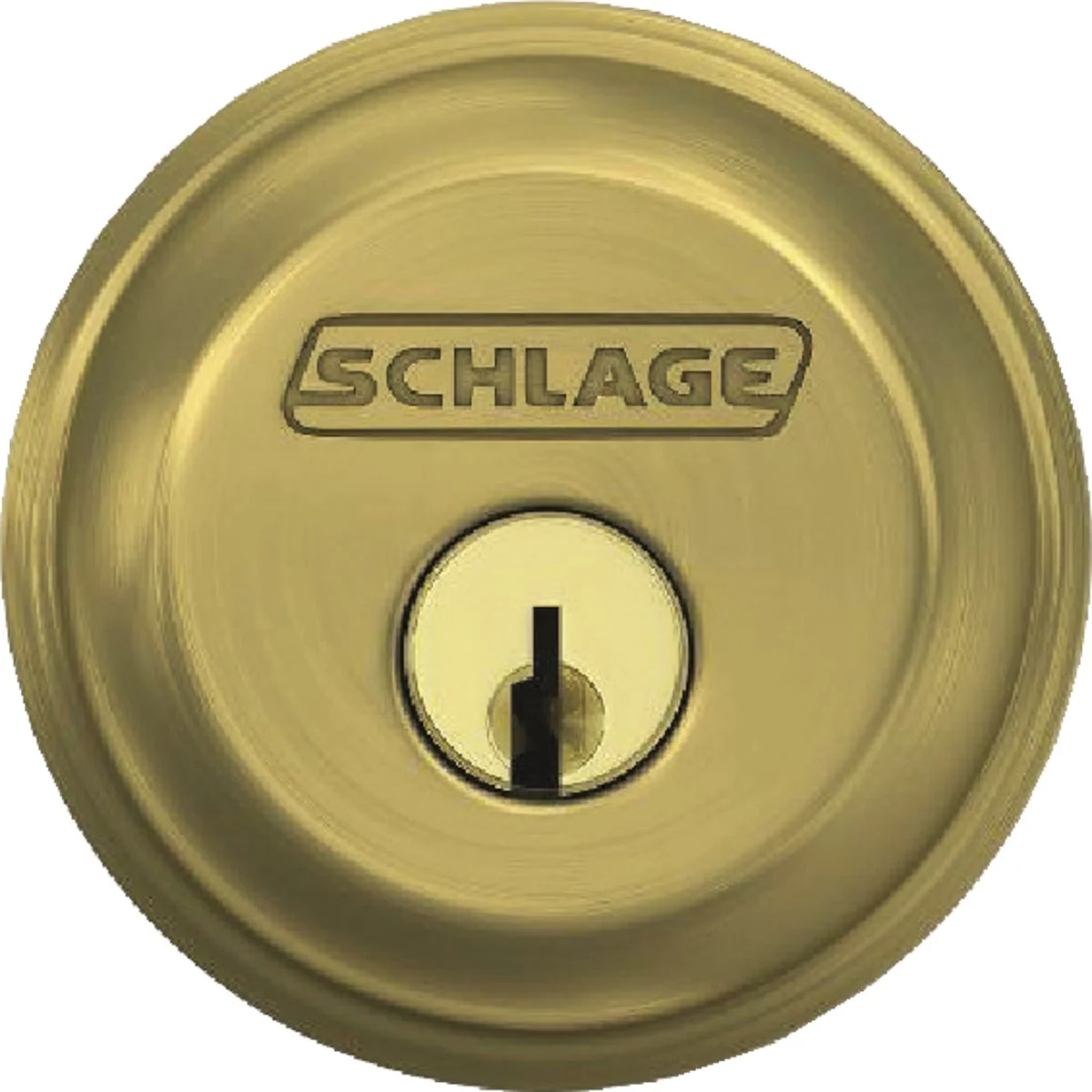 User-Friendly Schlage Single Cylinder Deadbolt in Satin Brass Trusted