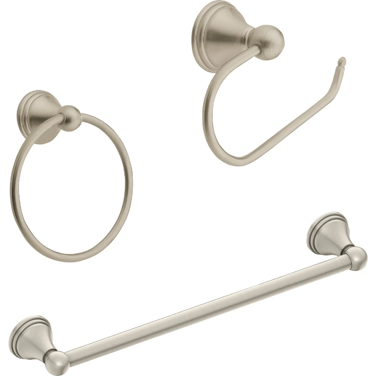 Official Moen Preston Collection 3-Piece Bath Hardware Set Brushed Nickel Quality