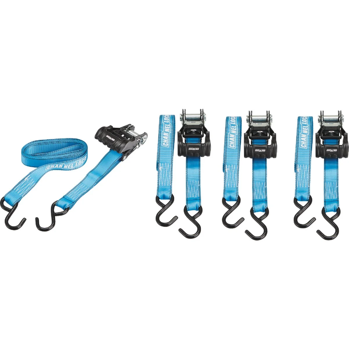 Eco-Friendly Channellock 1.25 In. x 12 Ft. Ratchet Tie Down With S Hooks 4-Pack Long-Lasting