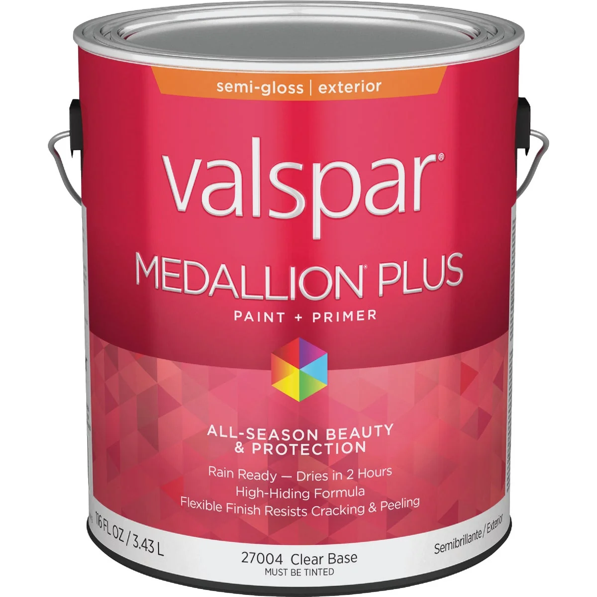 Official Valspar Medallion Plus Premium Paint Primer Semi-Gloss Exterior Paint Clear Base 1 Gal. Comfortable