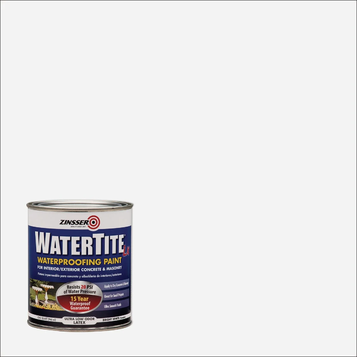 User-Friendly Zinsser WaterTite LX Ultra Mold Mildew Proof Bright White Waterproofing Paint 1 Qt. Trendy