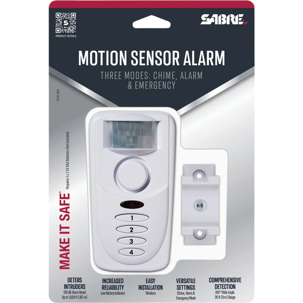 Verified Sabre Motion Alarm with 4 Digit Keypad Dependable